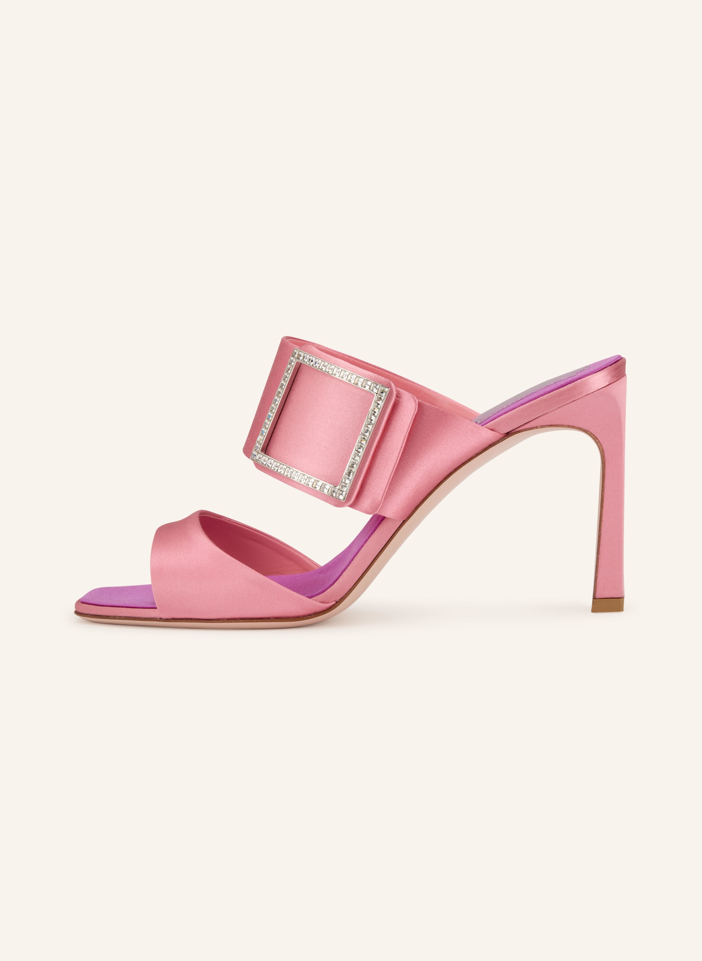 Thumbnail - Roger Vivier Mules Trompette Mit Schmucksteinen rosa