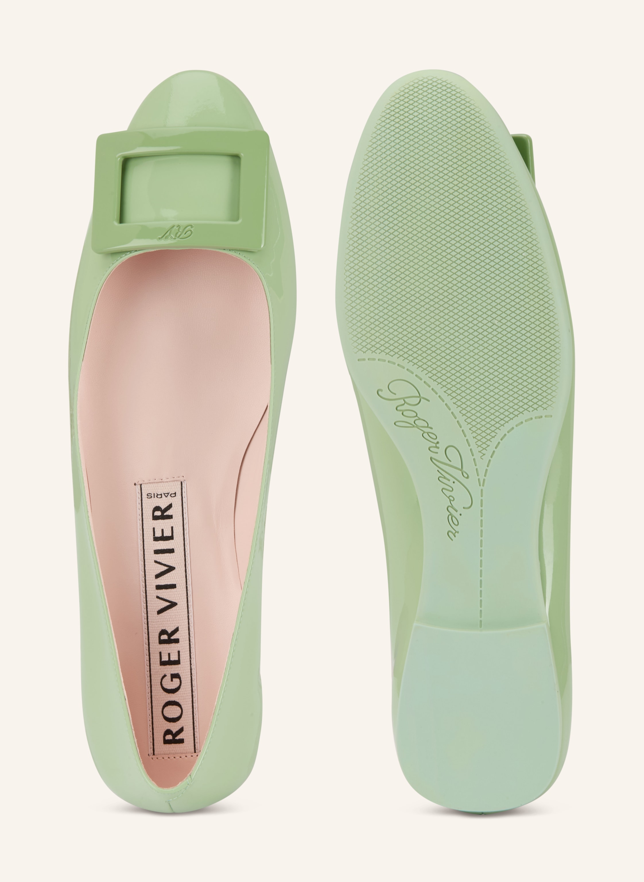 Thumbnail - Roger Vivier Lackballerinas Gommettine gruen