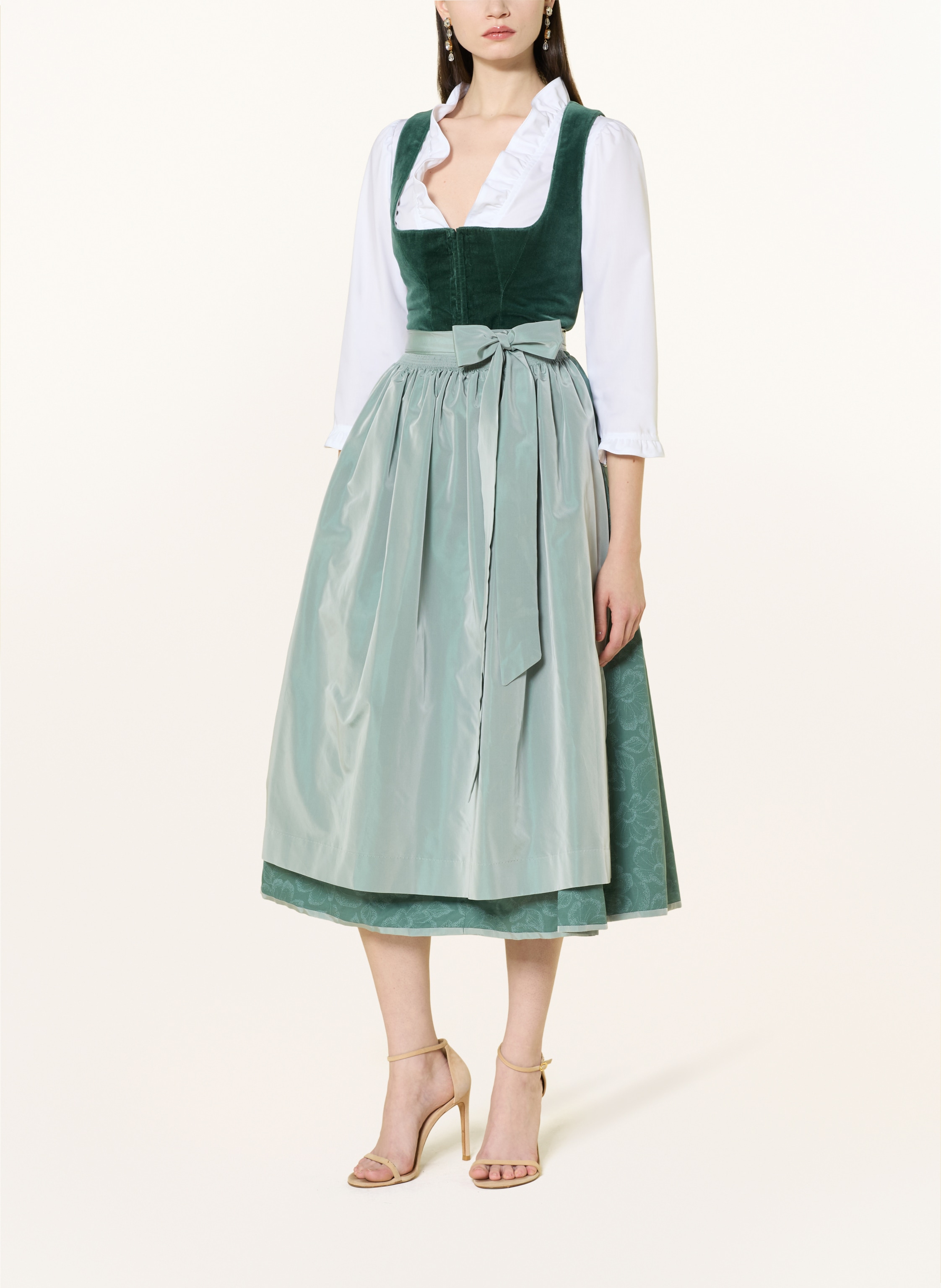 Thumbnail - Johann & Johanna Dirndlbluse Mit 3/4-Arm Und Rüschen weiss