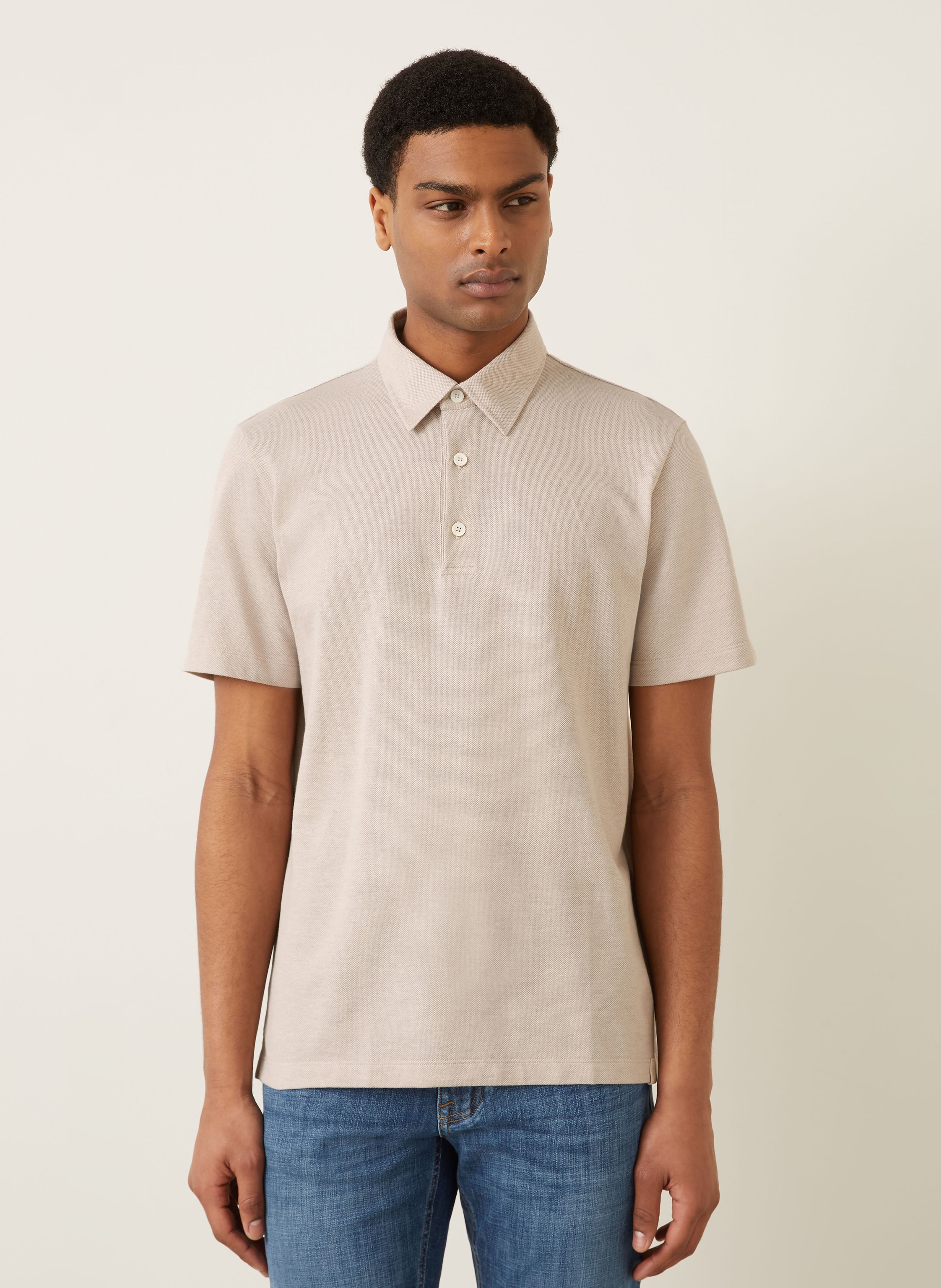 Thumbnail - Brioni Piqué-Poloshirt beige