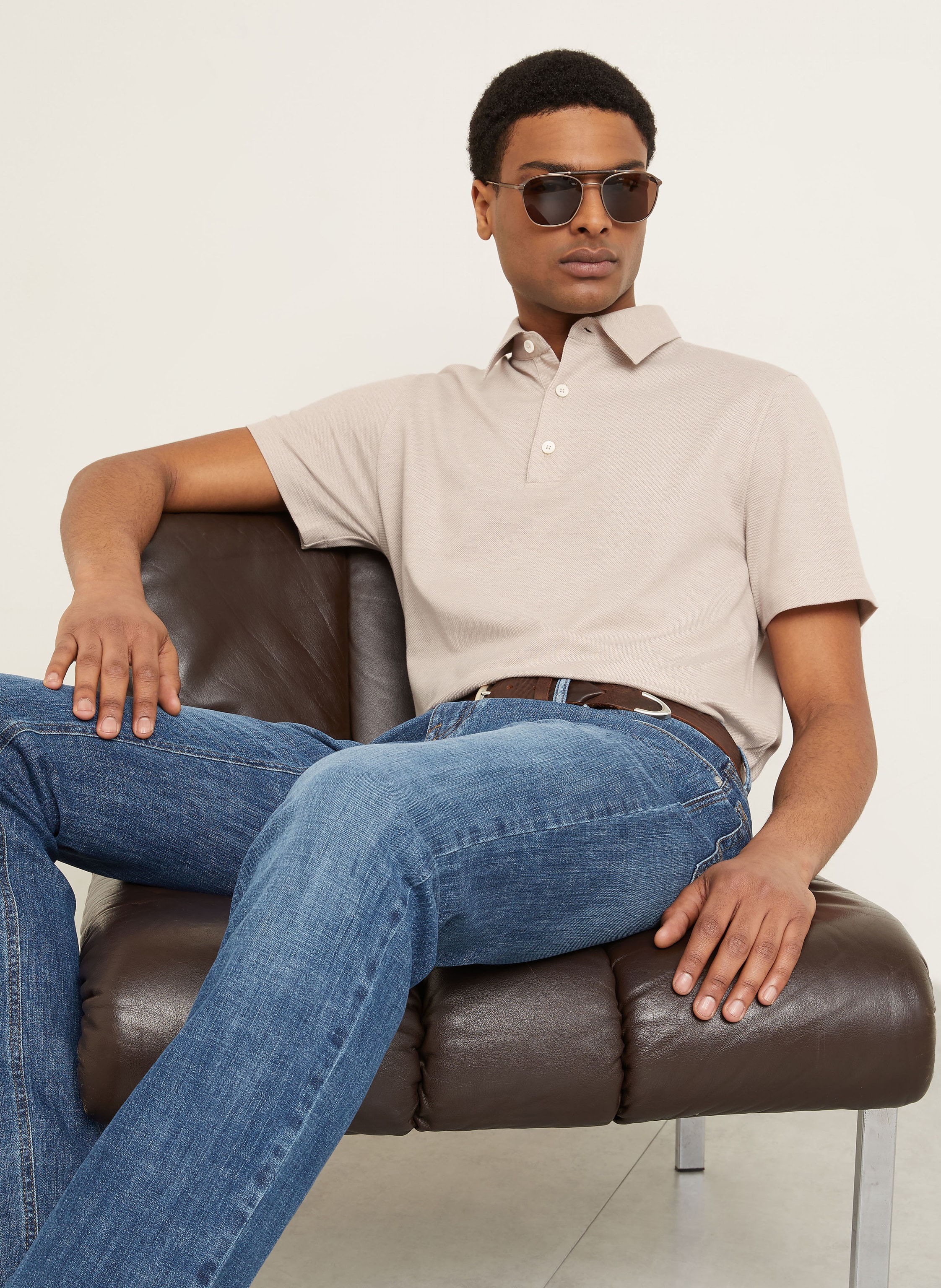 Thumbnail - Brioni Piqué-Poloshirt beige