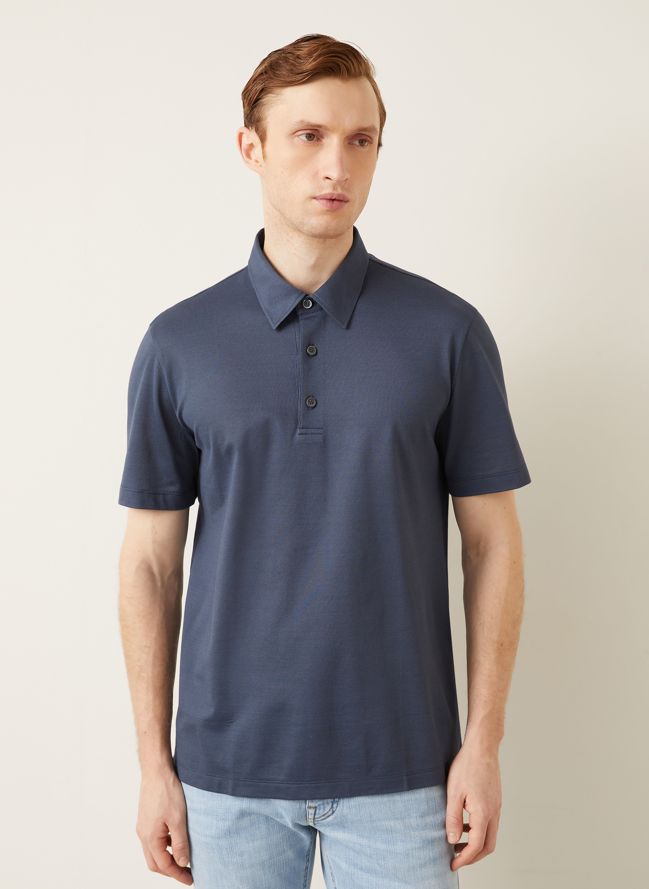 Thumbnail - Brioni Piqué-Poloshirt blau