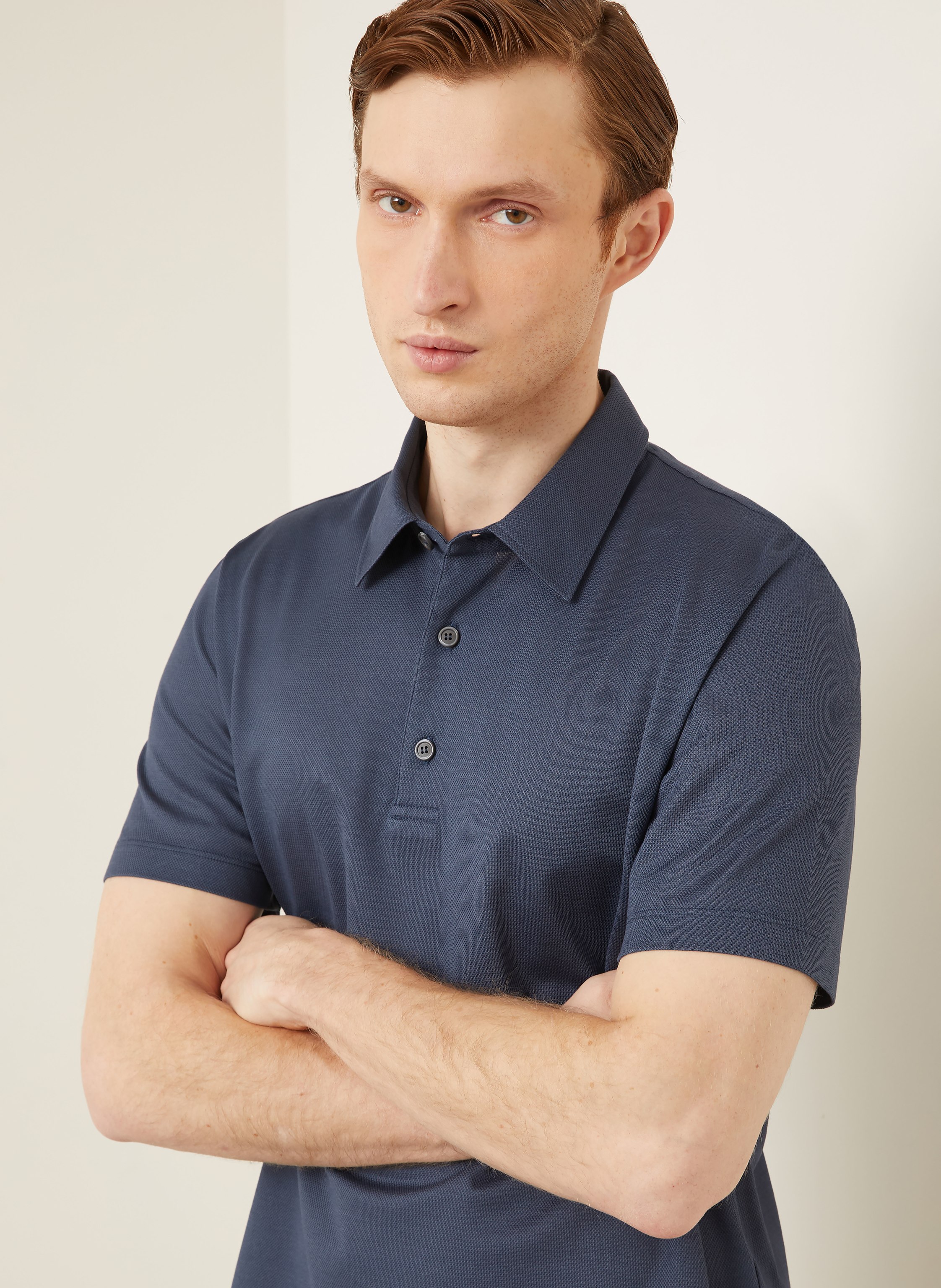 Thumbnail - Brioni Piqué-Poloshirt blau