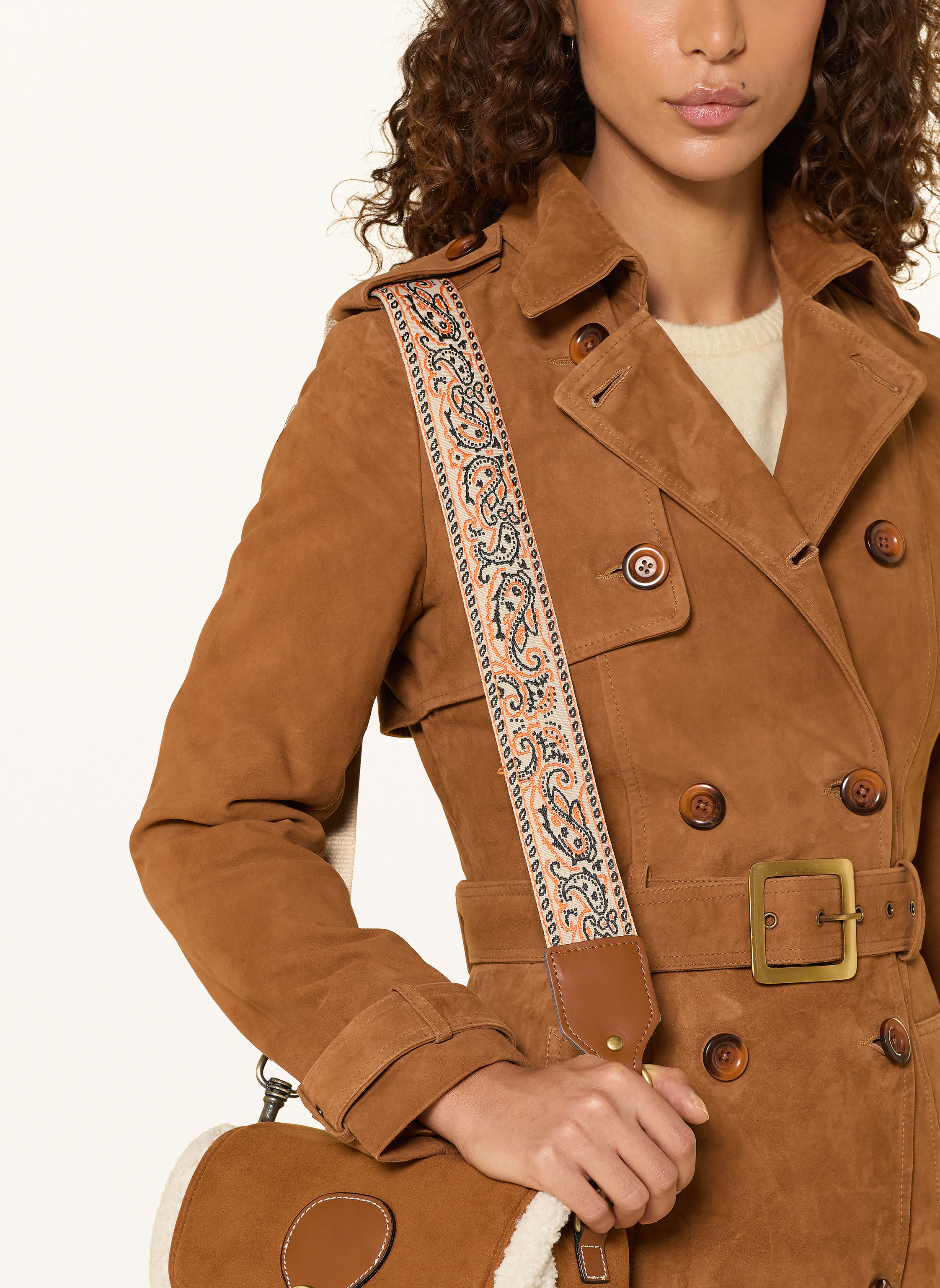 Thumbnail - Ricano Trenchcoat Aus Leder braun