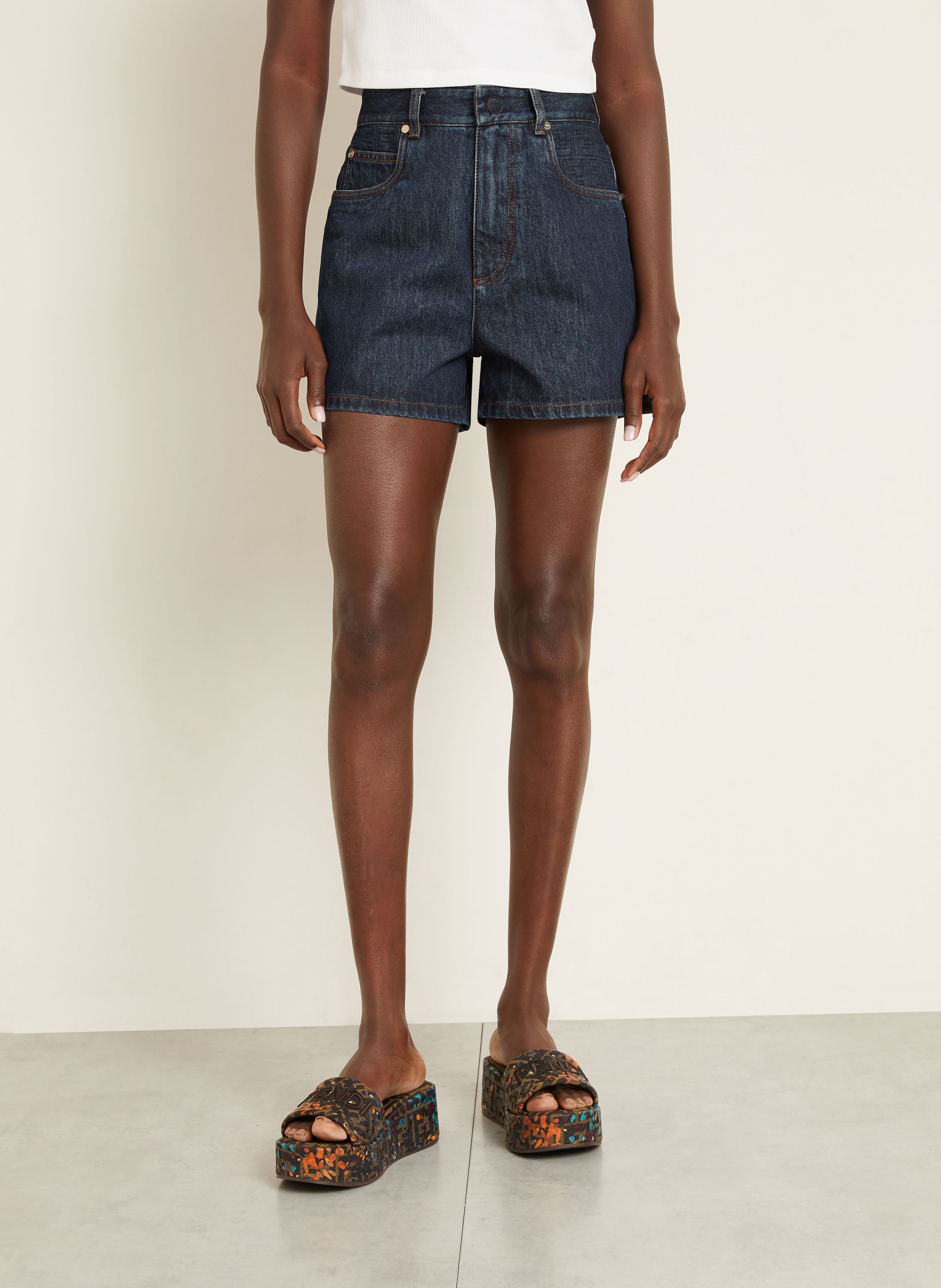 Thumbnail - Fendi Jeansshorts blau