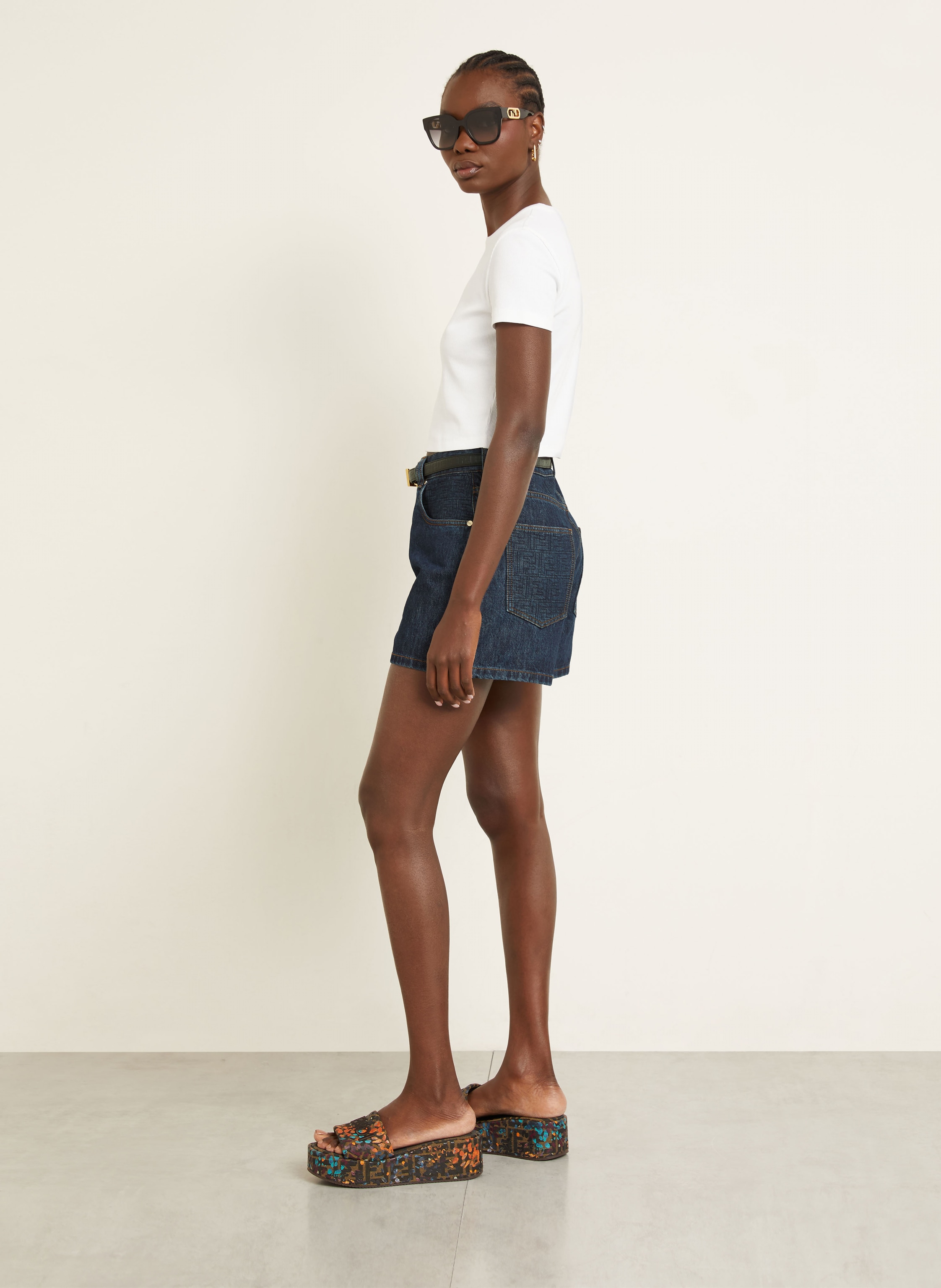 Thumbnail - Fendi Jeansshorts blau
