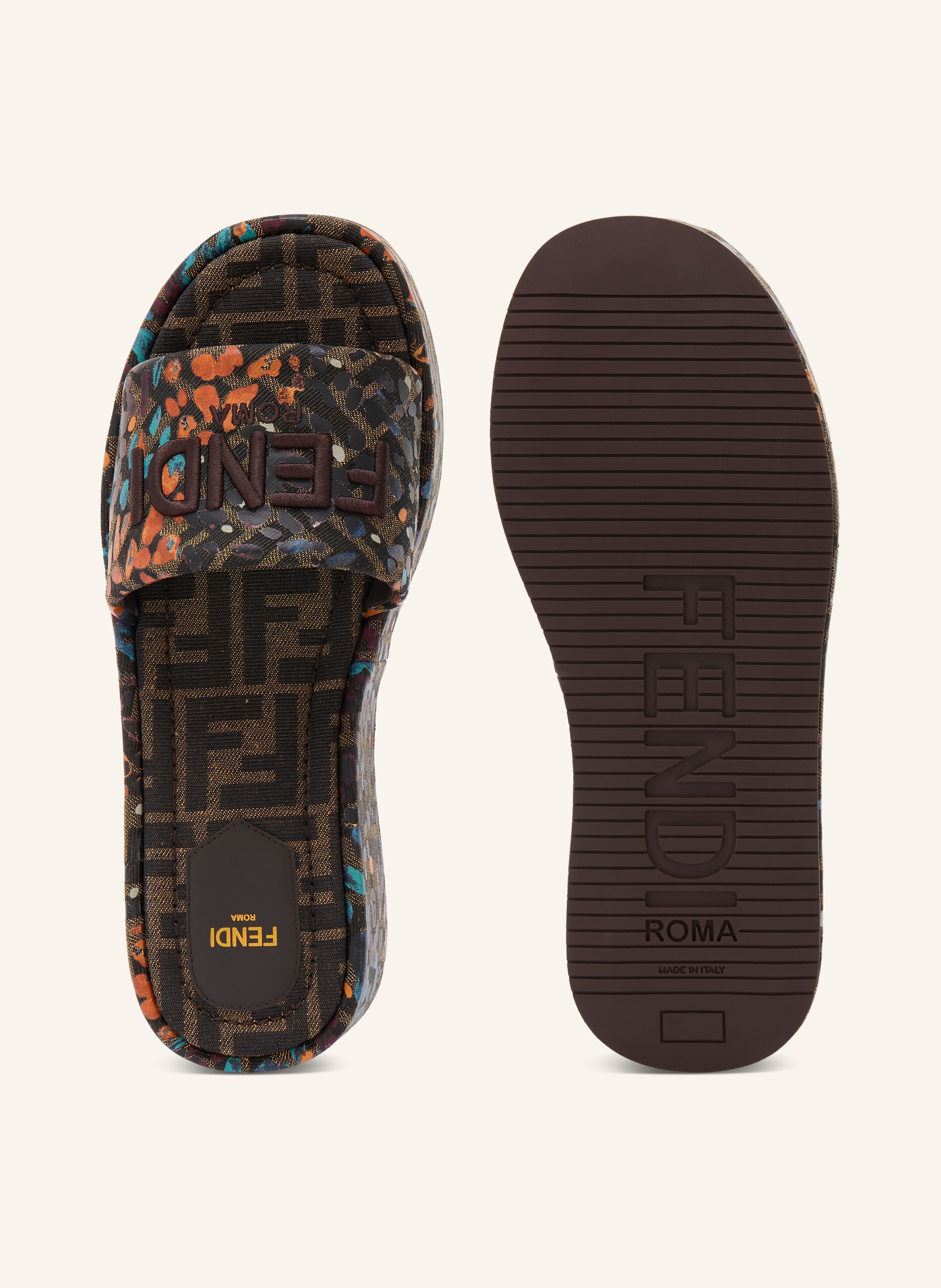 Thumbnail - Fendi Plateau-Pantoletten Tess schwarz