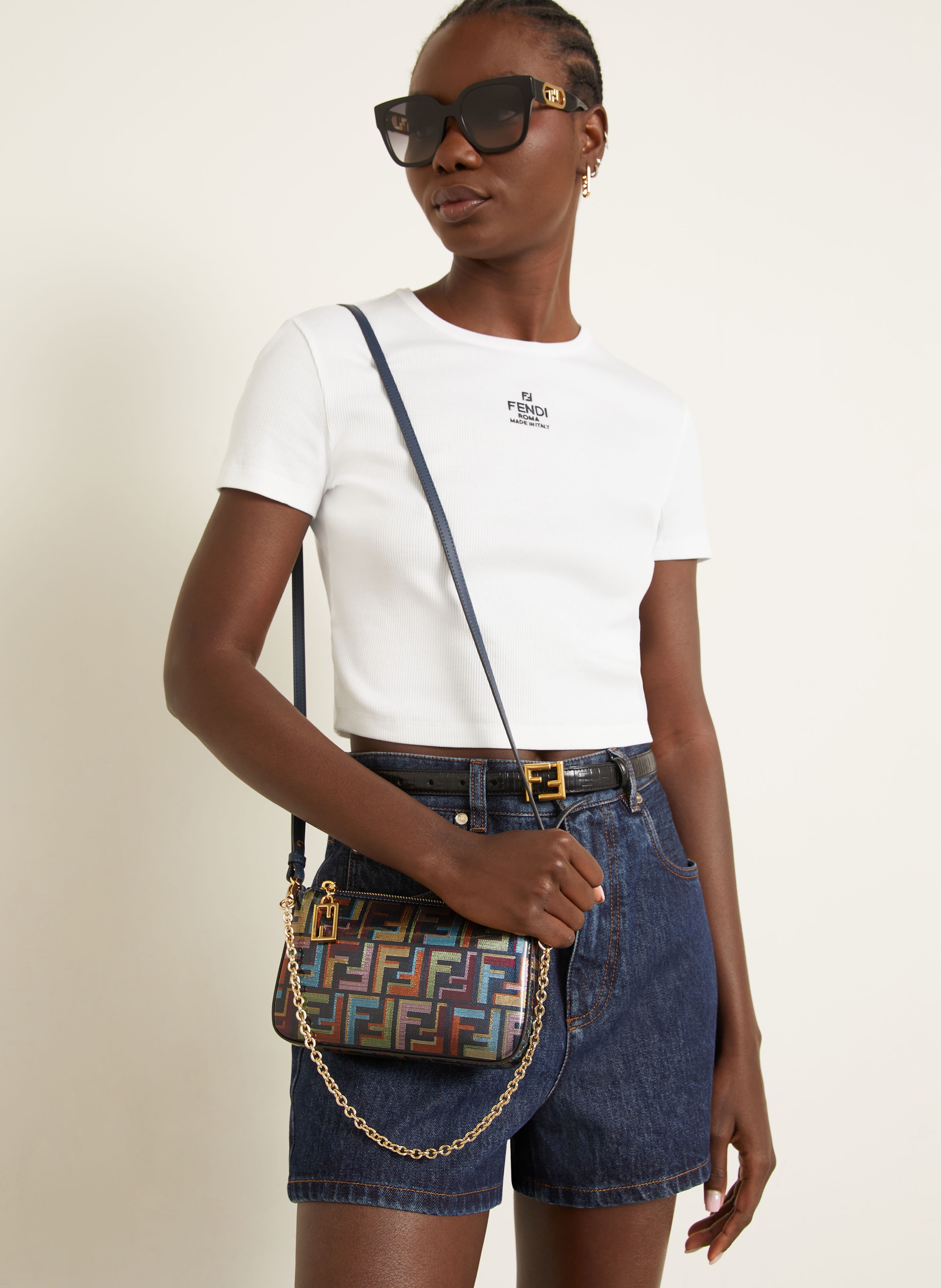 Thumbnail - Fendi Schultertasche blau