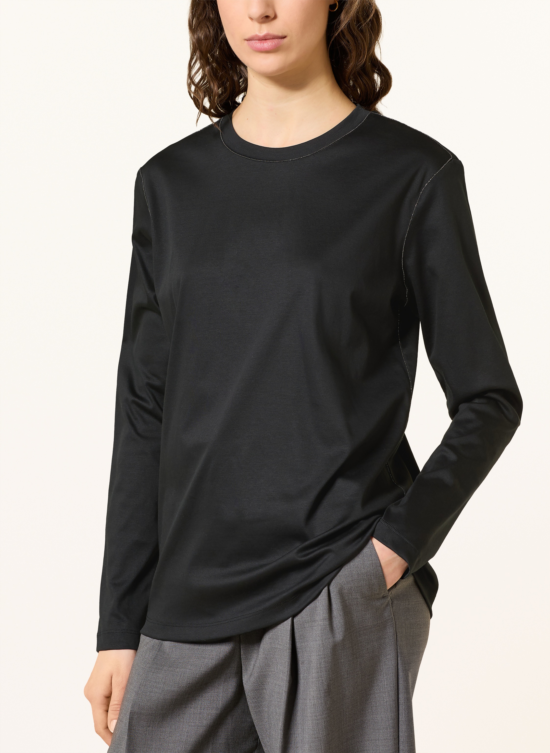 Thumbnail - Van Laack Longsleeve Vl-Mella-pb1 Mit Schmucksteinen schwarz