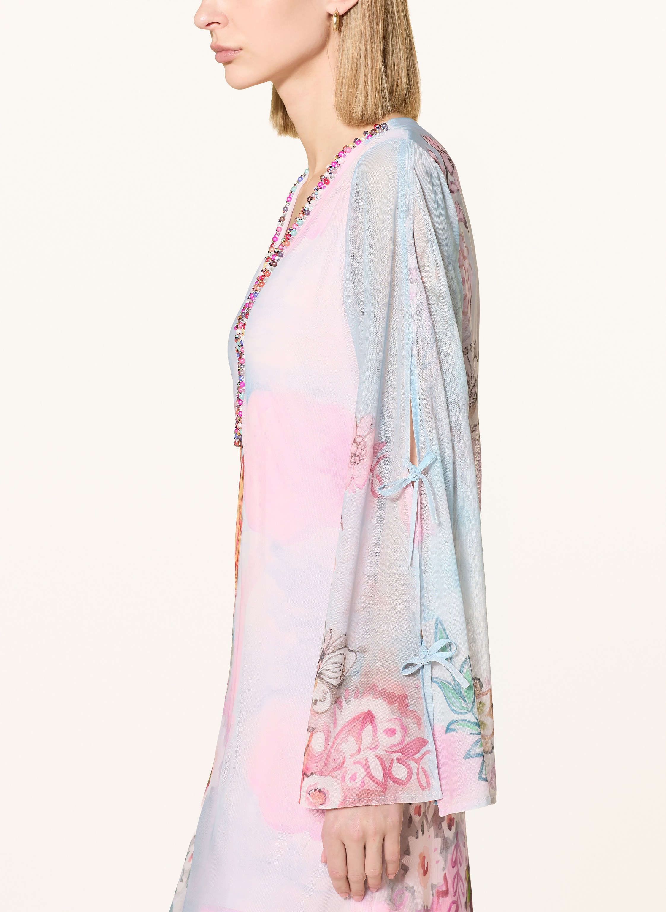 Thumbnail - Ana Alcazar Mesh-Kleid Mit Schmucksteinen blau