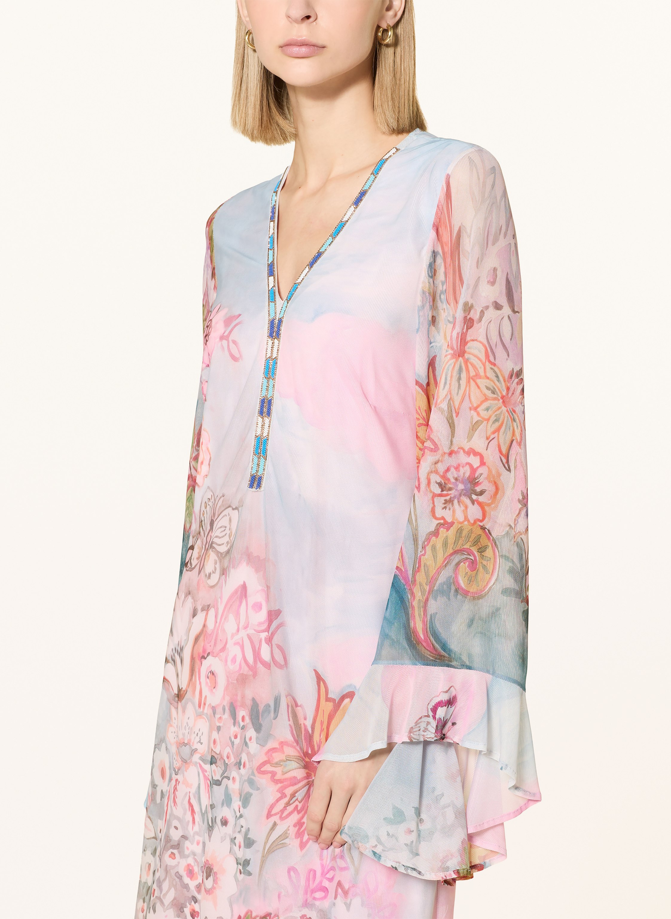 Thumbnail - Ana Alcazar Mesh-Kleid Mit Schmuckperlen blau