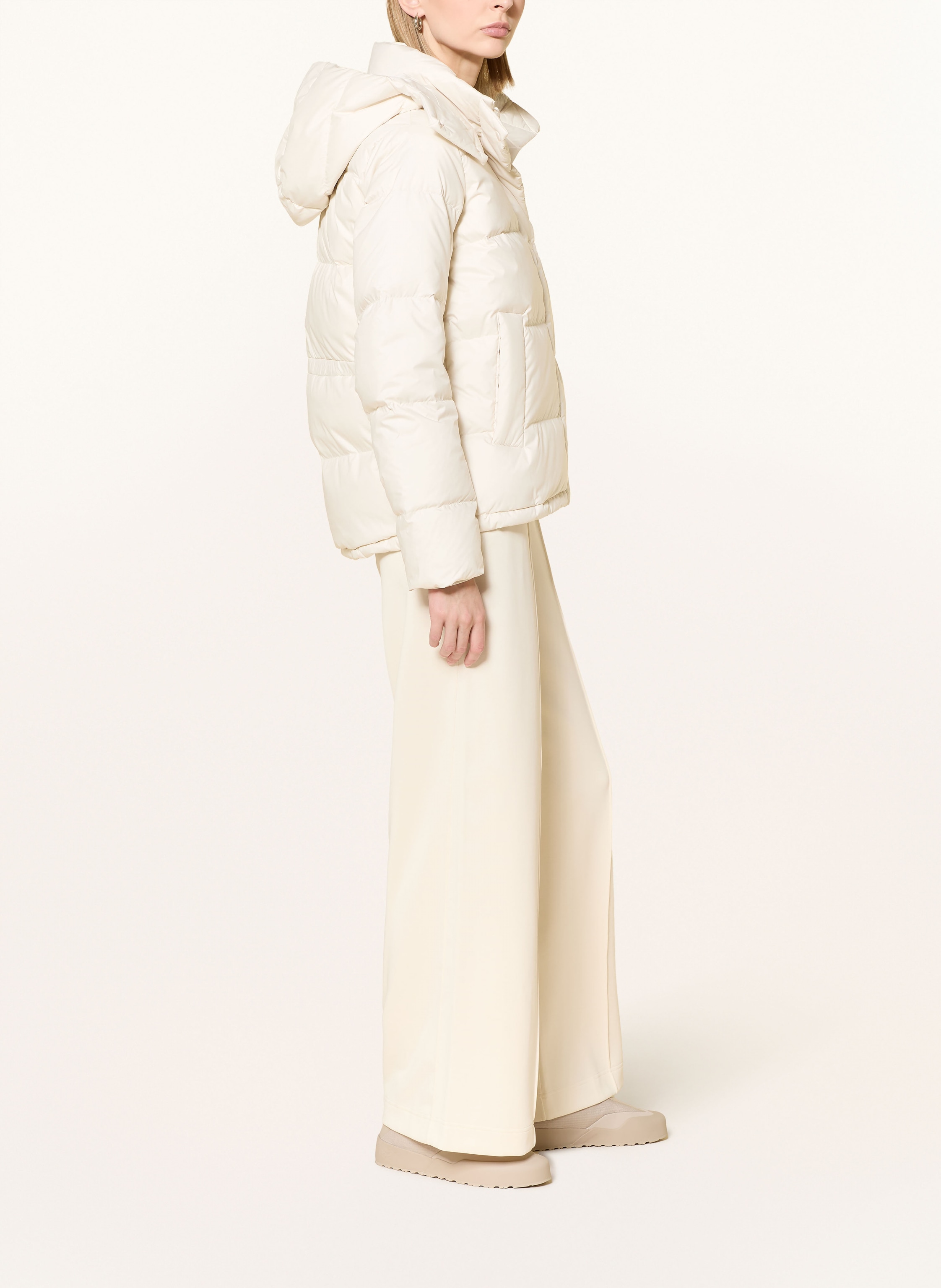 Thumbnail - Lululemon Daunenjacke Wunder Mit Abnehmbarer Kapuze beige