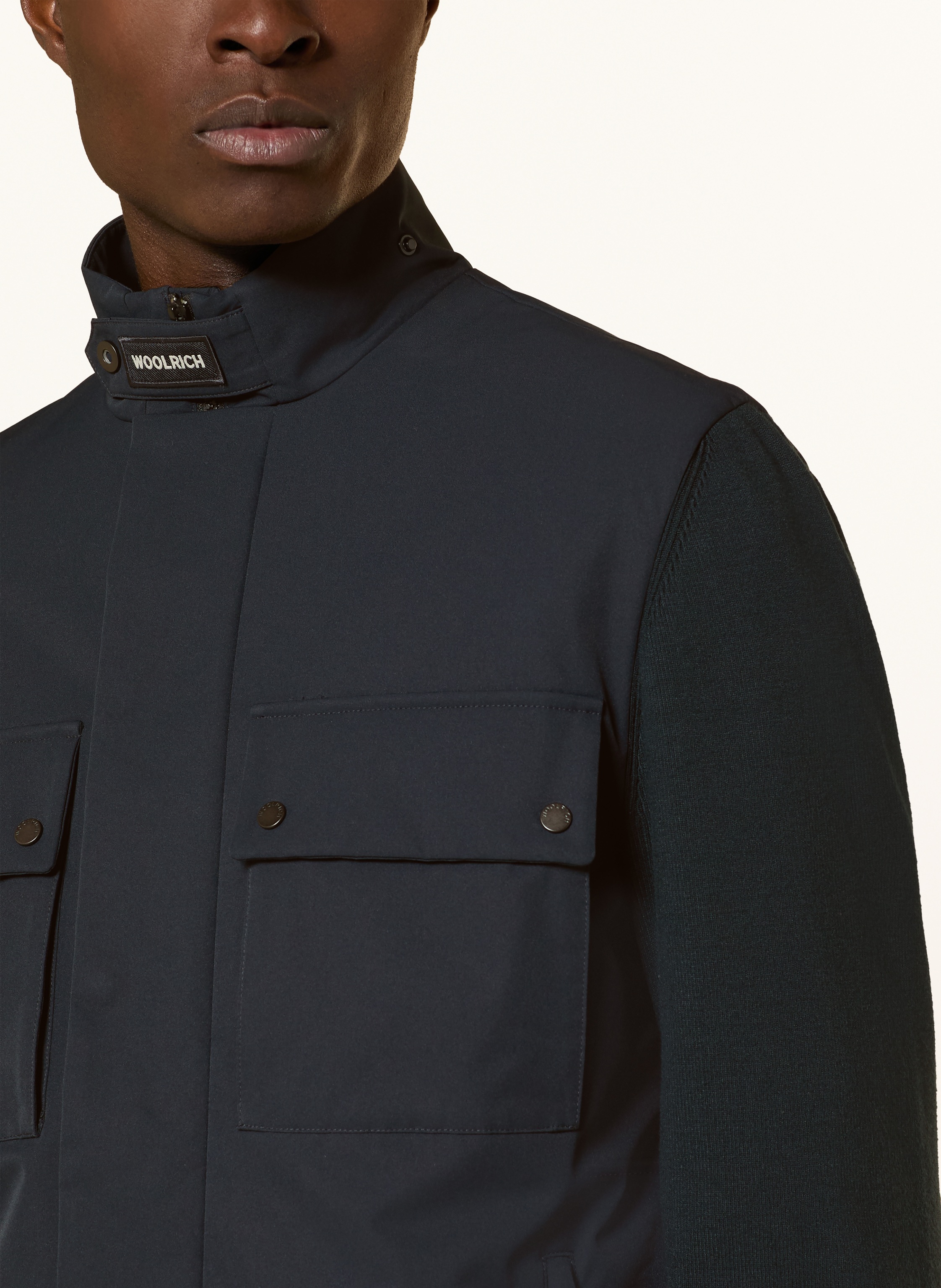Thumbnail - Woolrich Jacke Im Materialmix blau