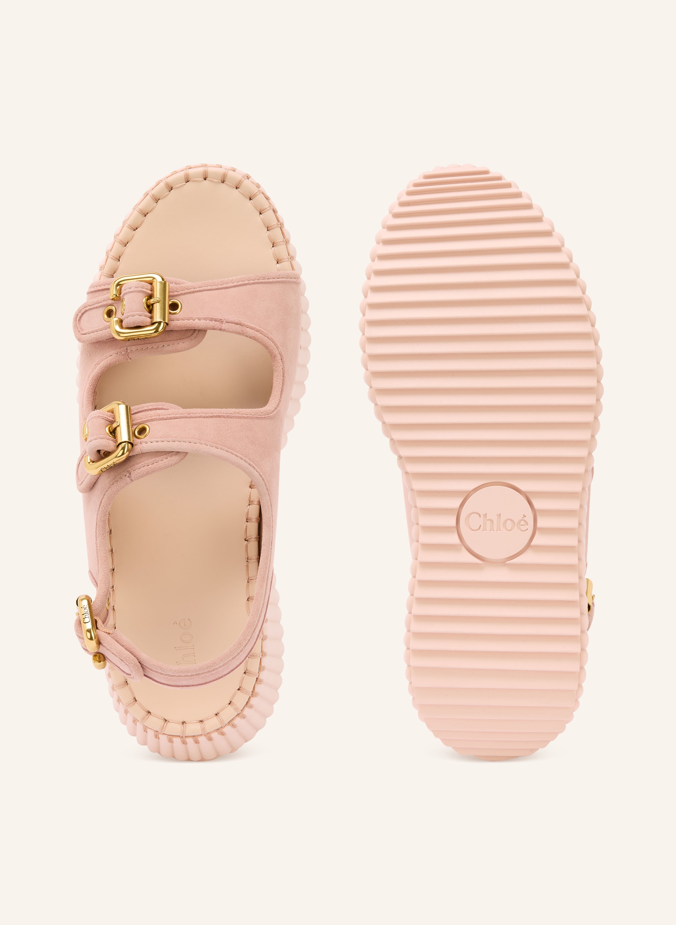 Thumbnail - Chloé Sandalen Nama rosa