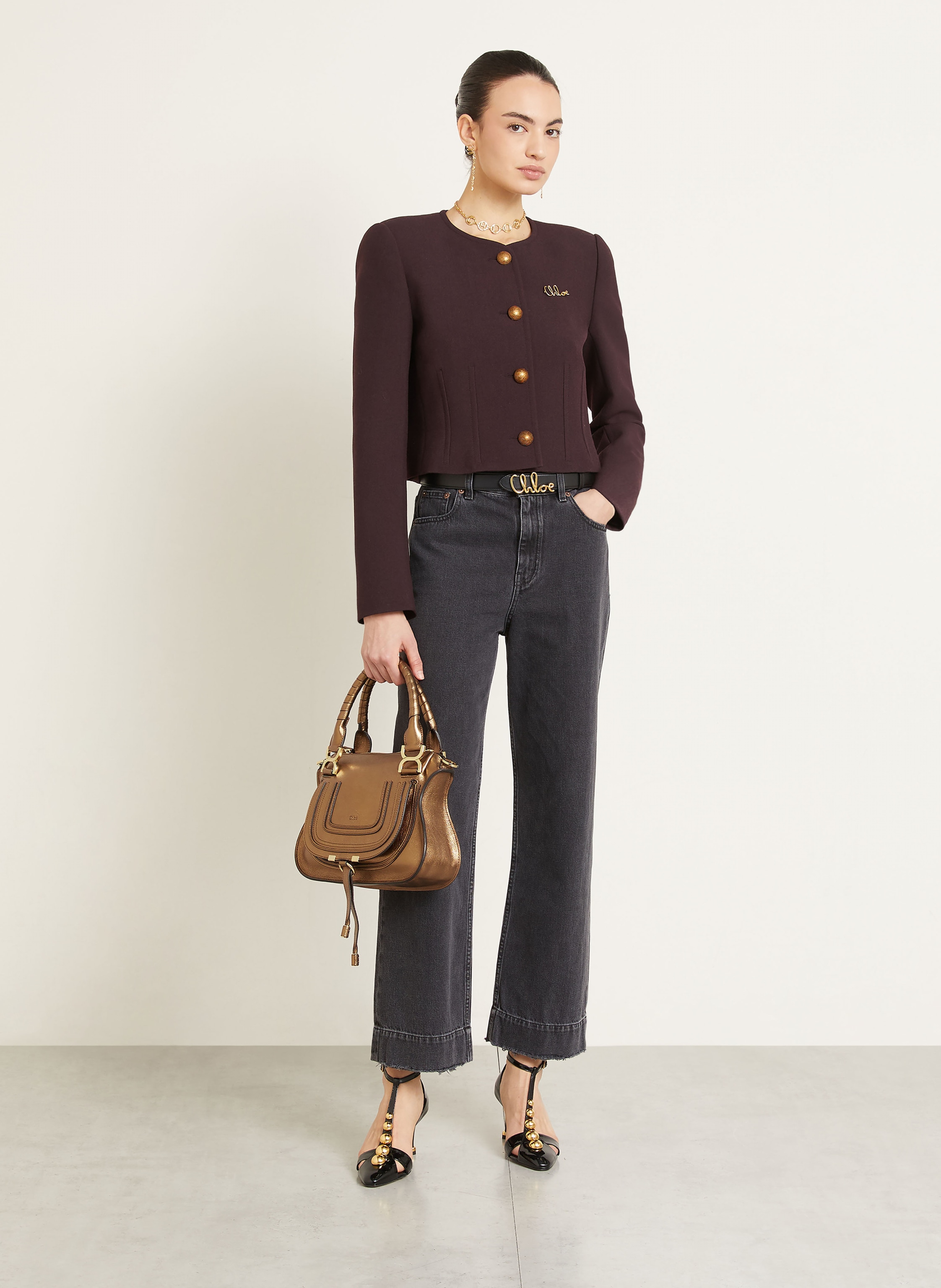 Thumbnail - Chloé Handtasche Marcie braun