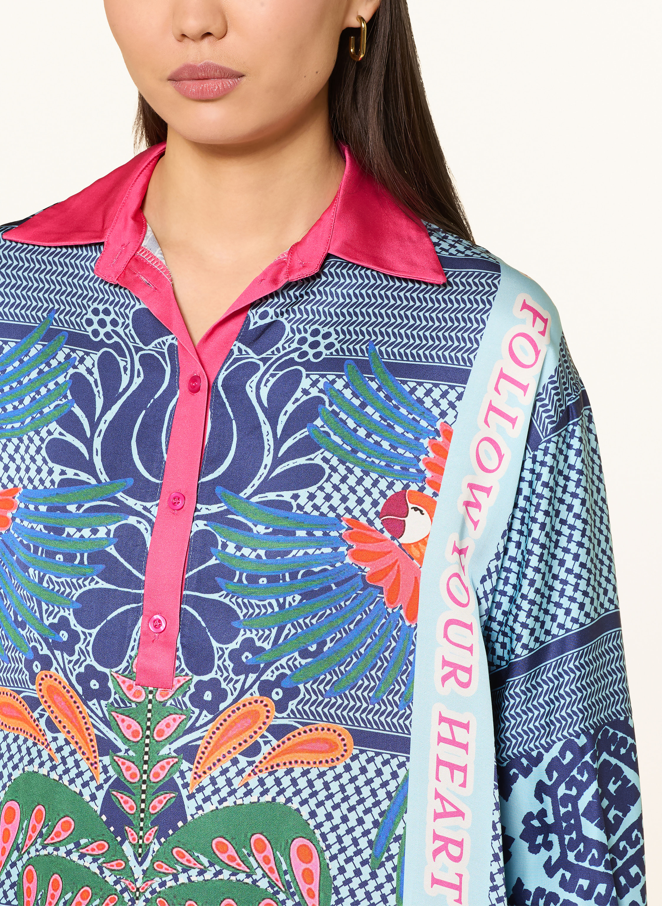 Thumbnail - Miss Goodlife Hemdblusenkleid Aus Satin blau