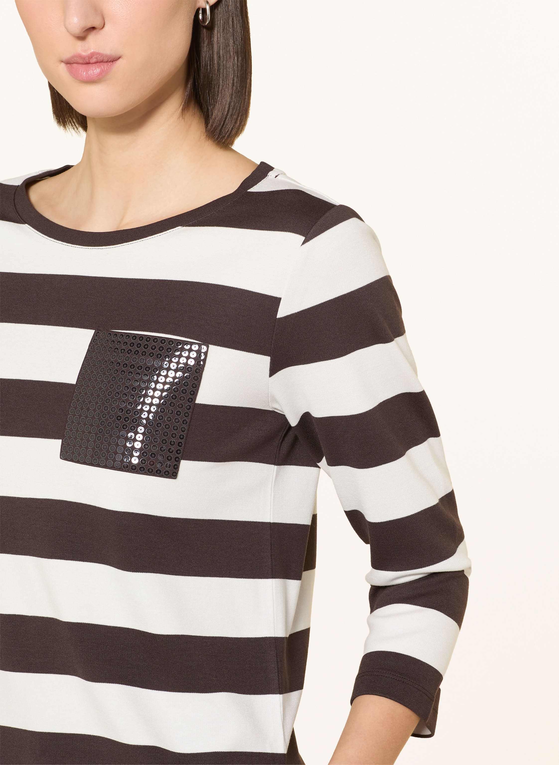 Thumbnail - Monari Shirt Mit 3/4-Arm Und Pailletten braun