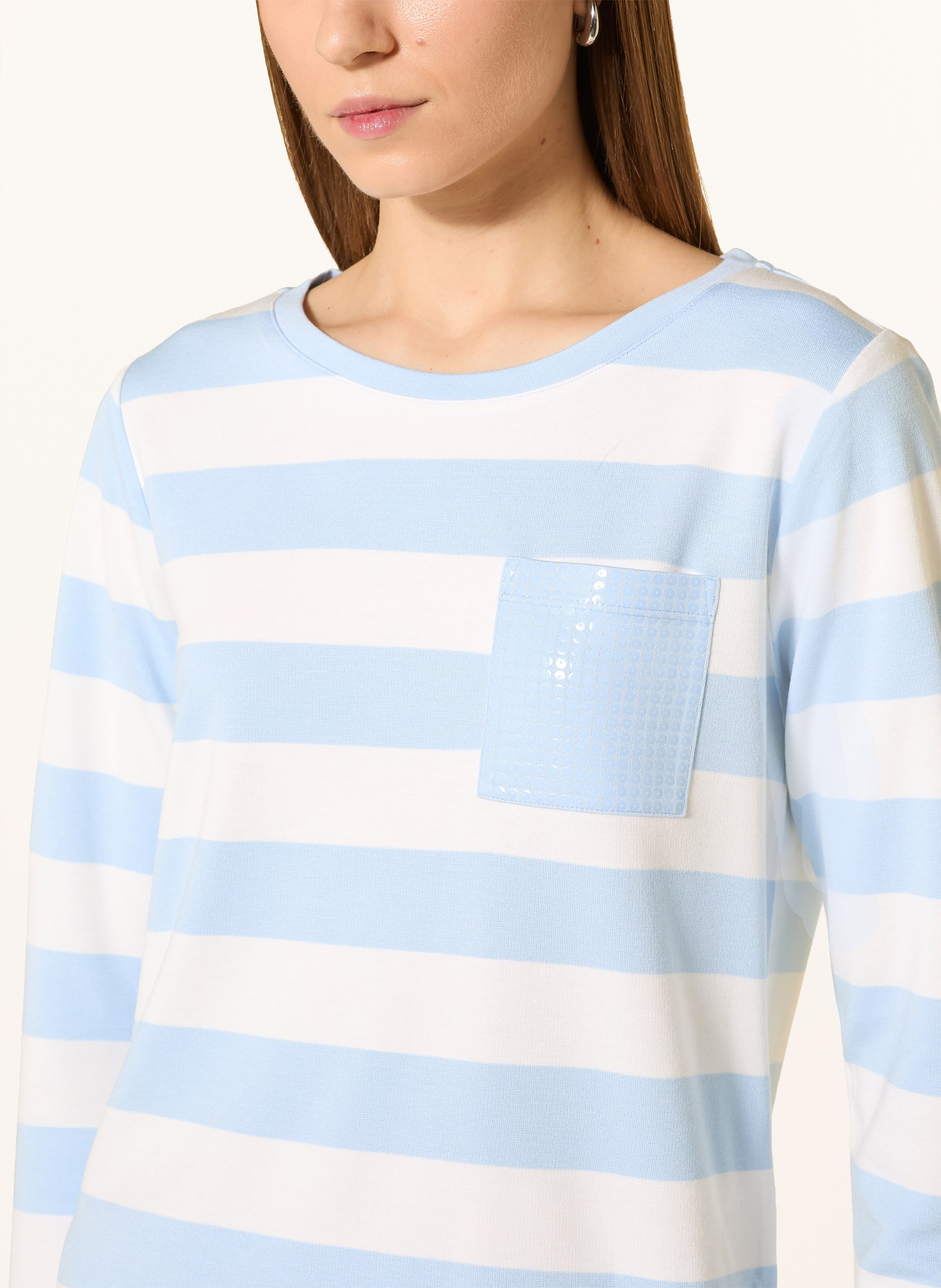 Thumbnail - Monari Shirt Mit 3/4-Arm Und Pailletten blau