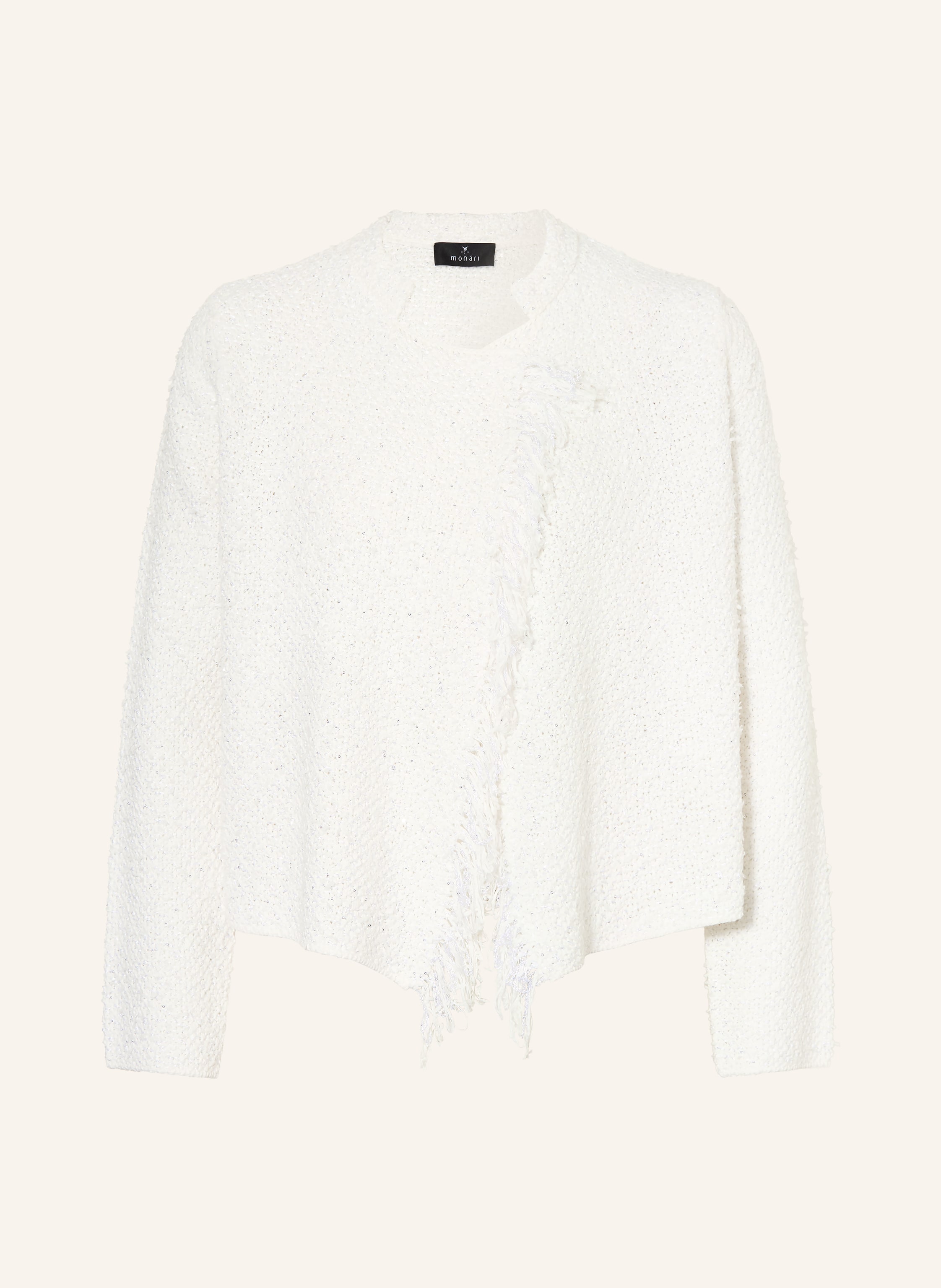 Monari Strickhülle Mit Pailletten weiss