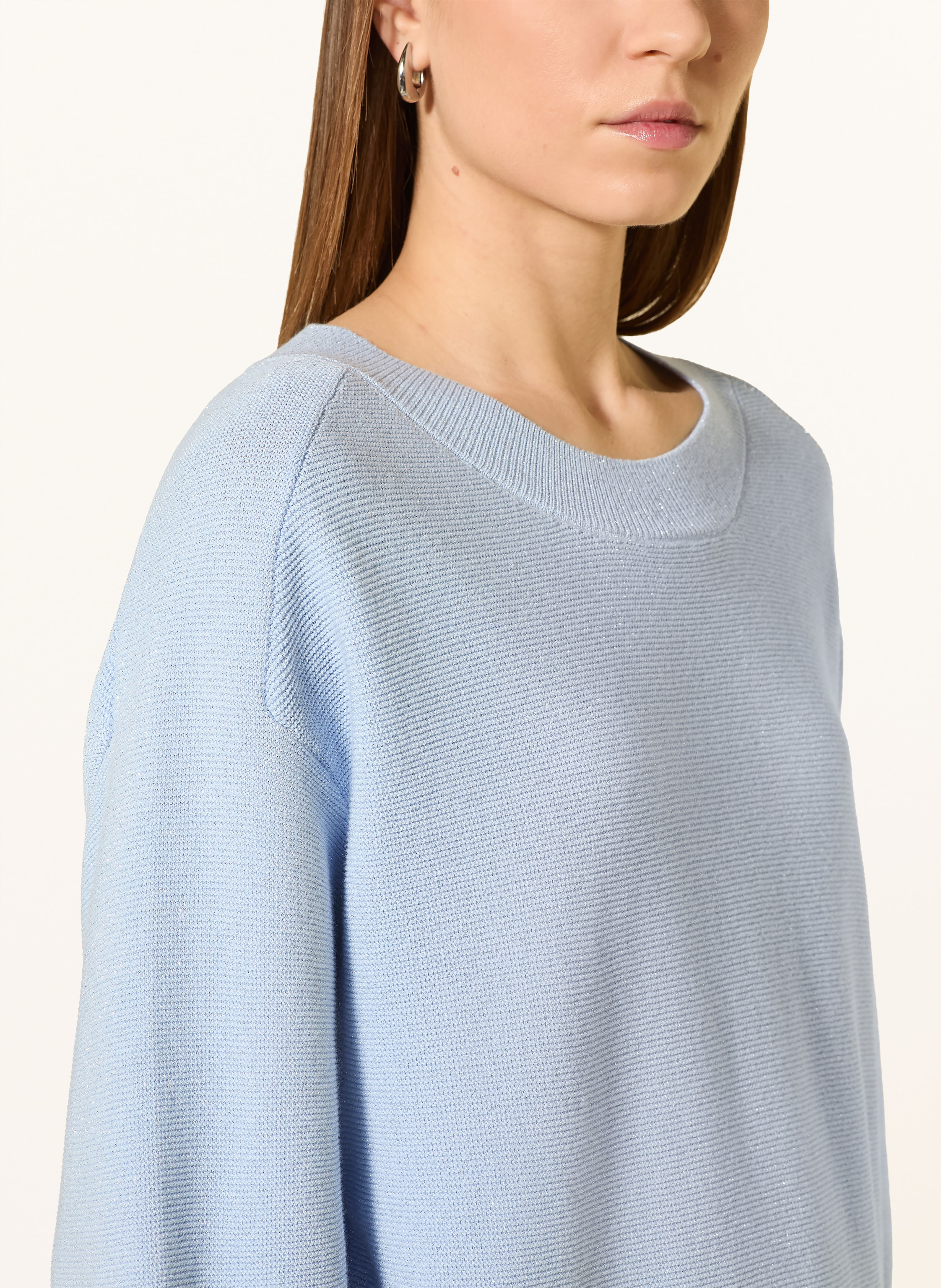 Thumbnail - Monari Pullover Mit 3/4-Arm Und Glitzergarn blau