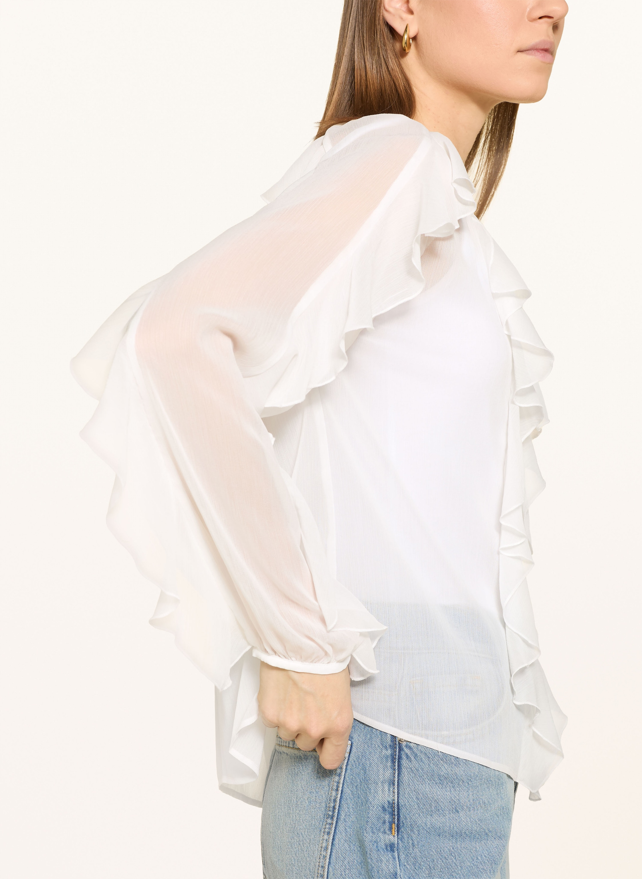 Thumbnail - Monari Bluse Mit Volants weiss