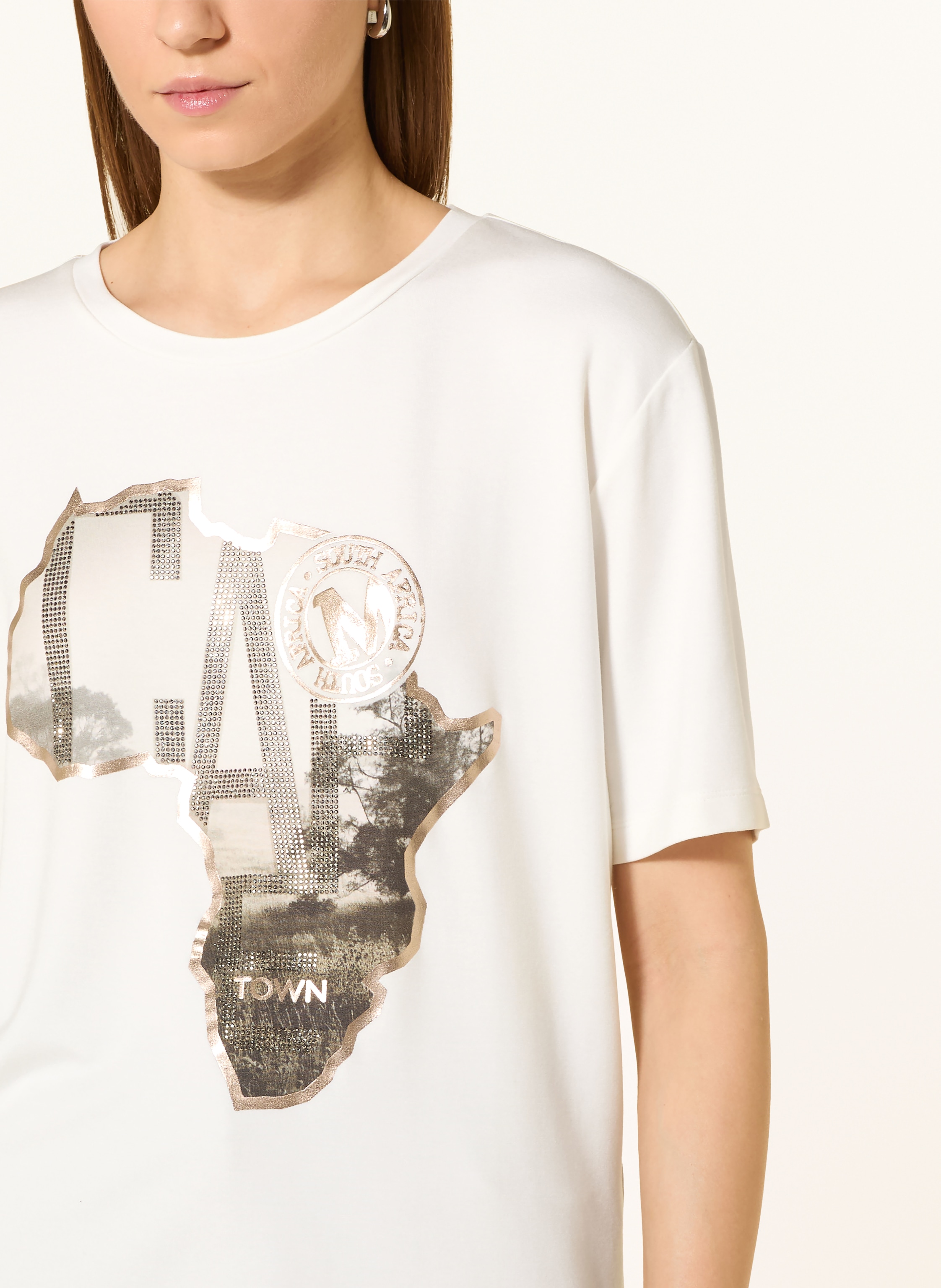 Thumbnail - Monari T-Shirt Mit Schmucksteinen weiss