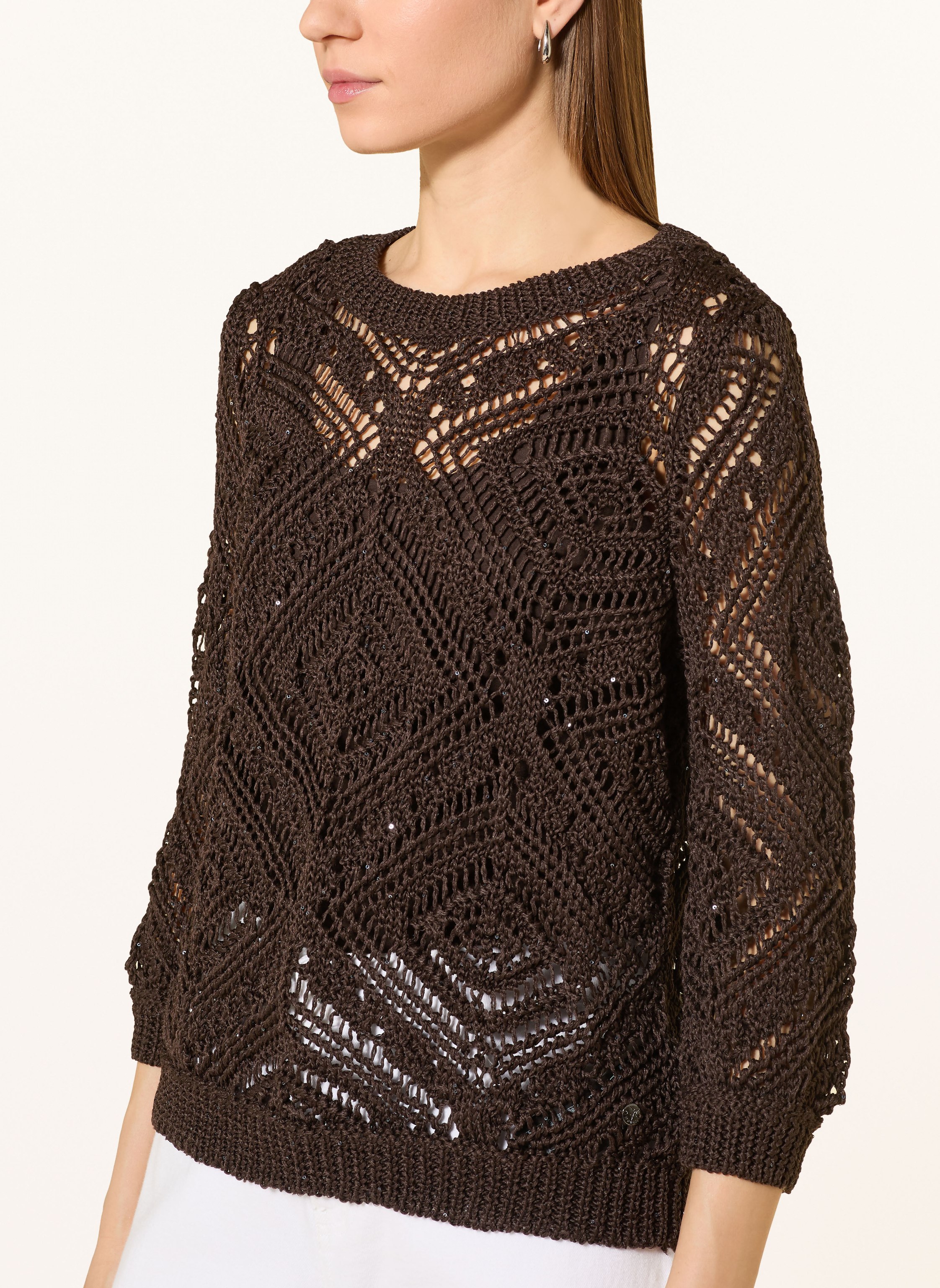 Thumbnail - Monari Pullover Mit Pailletten braun