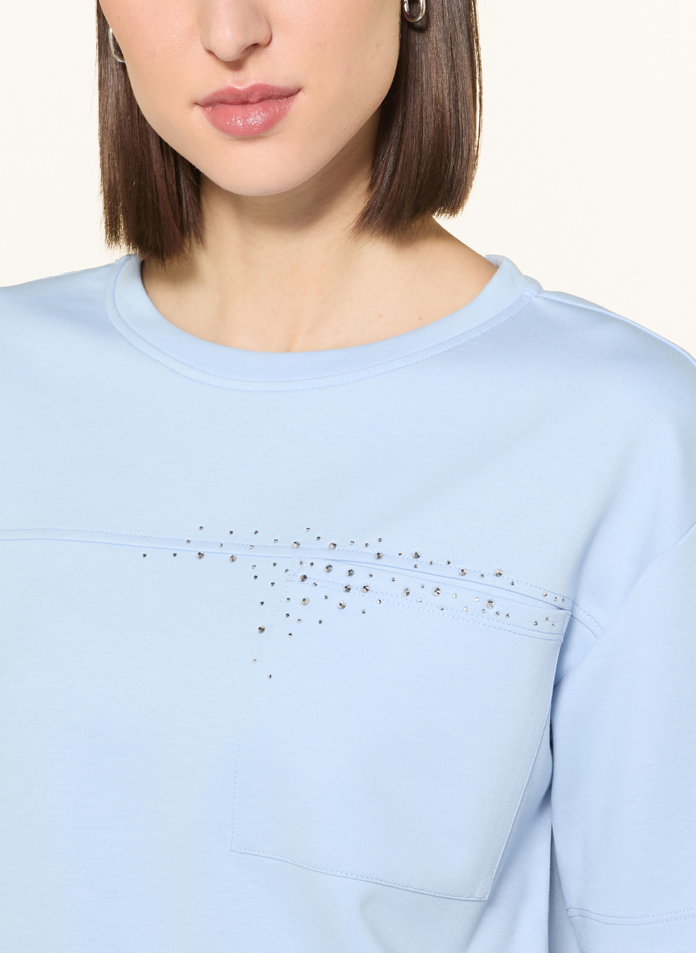 Thumbnail - Monari T-Shirt Mit Schmucksteinen blau