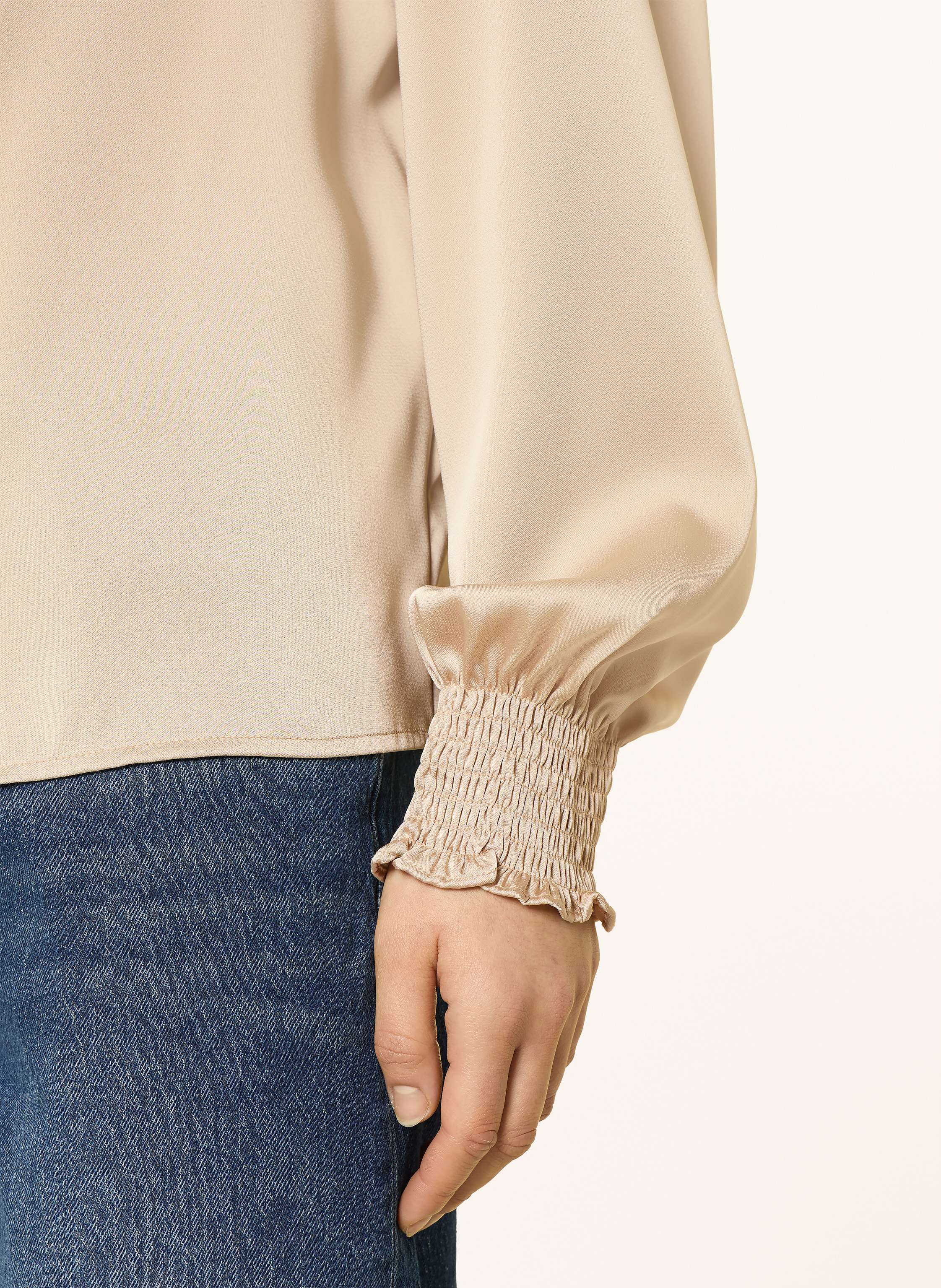 Thumbnail - Neo Noir Satinbluse Zamola Mit Volants beige