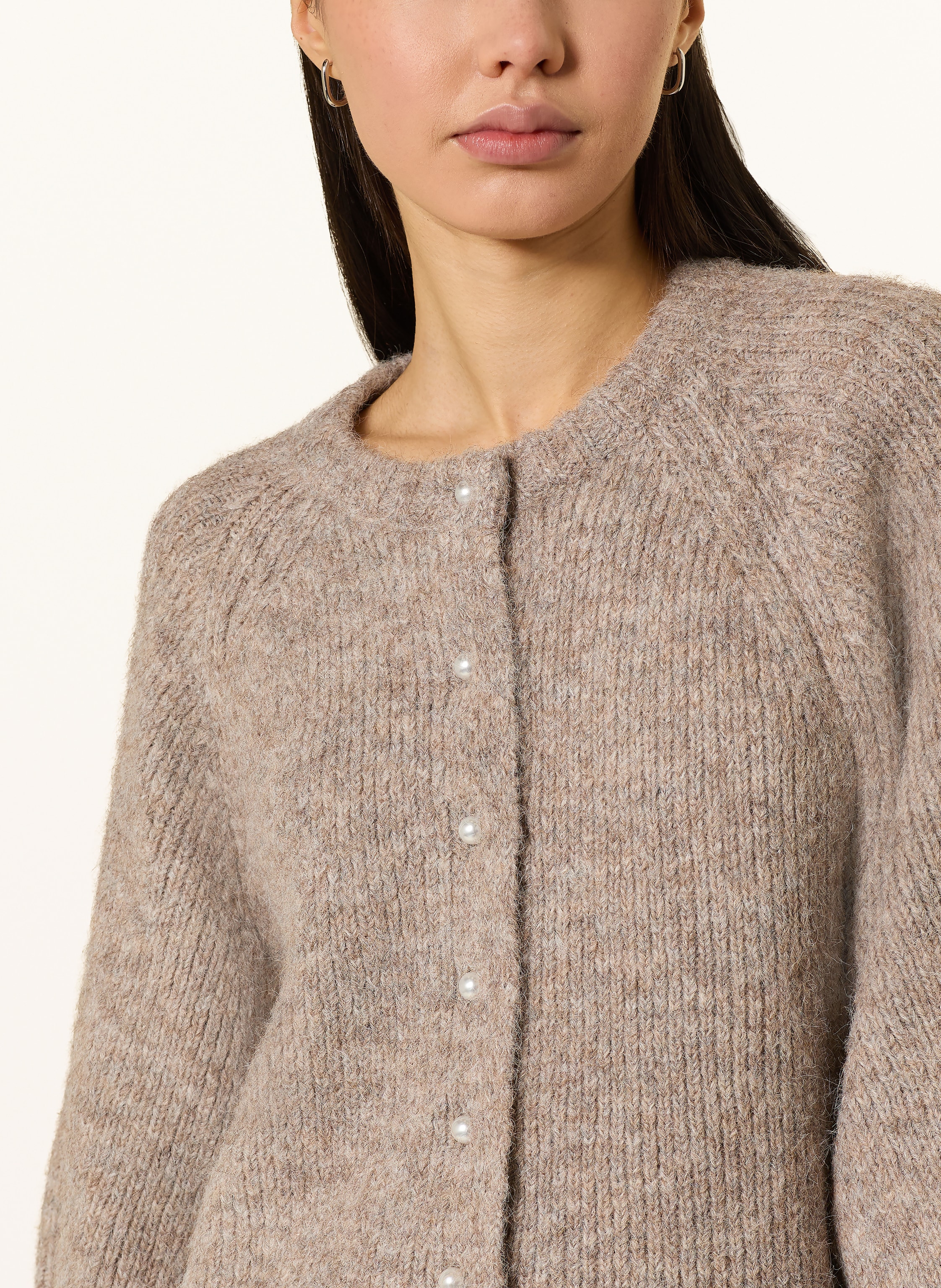 Thumbnail - Neo Noir Strickjacke Amaya Mit 3/4-Arm beige