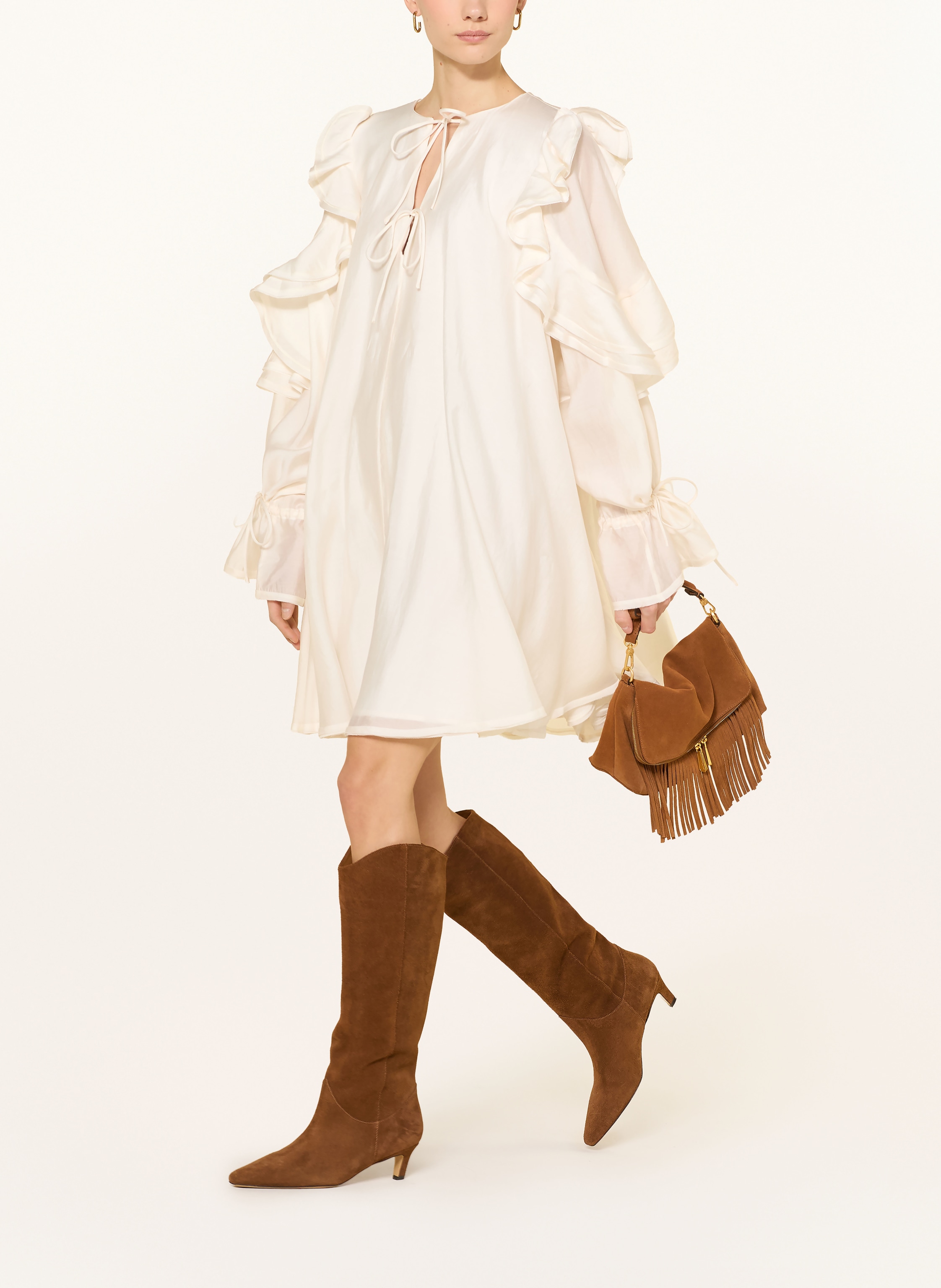 Thumbnail - Cph Muse Kleid Cmmolly Mit Volants weiss