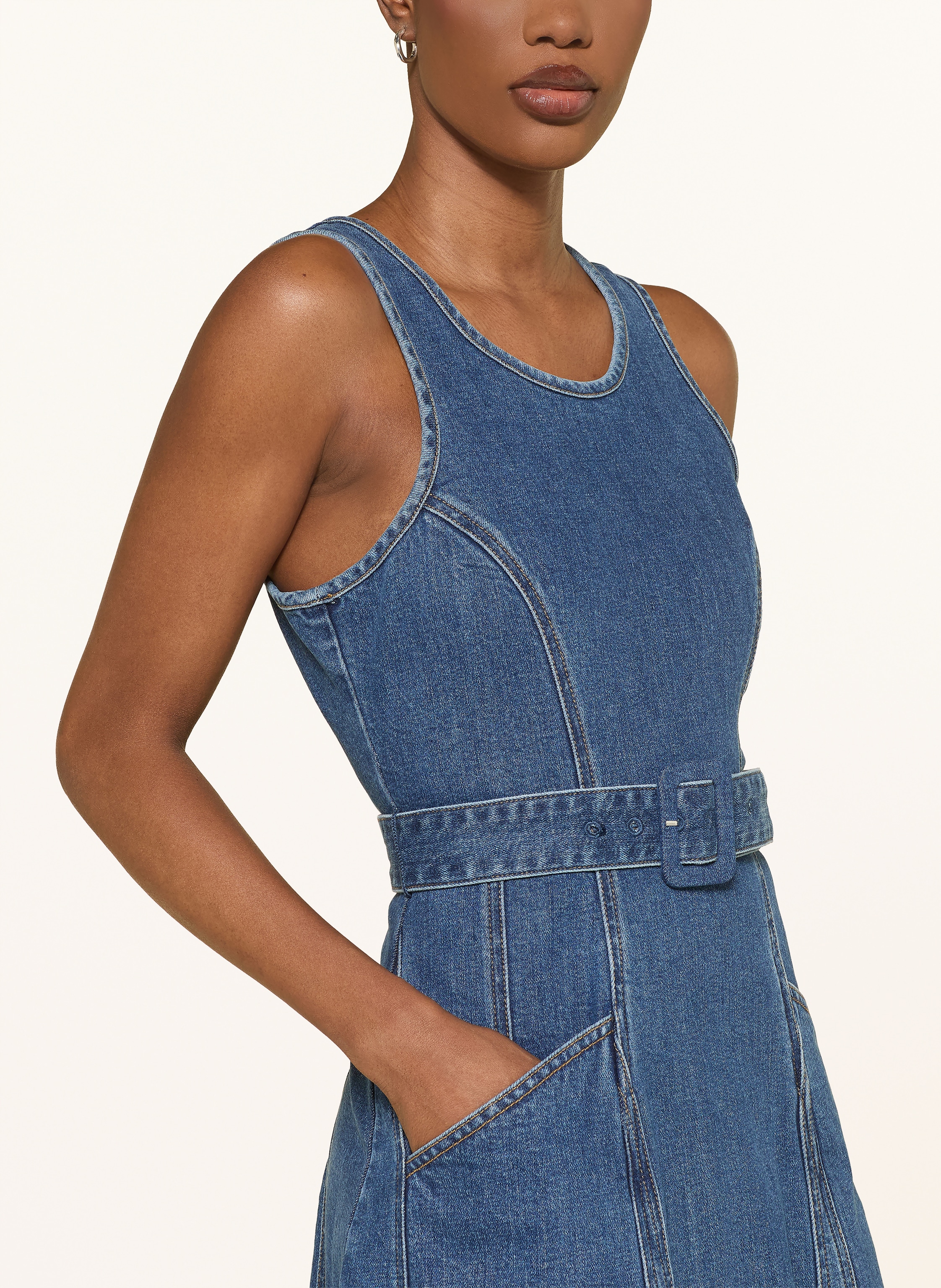 Thumbnail - Self-Portrait Jeanskleid blau