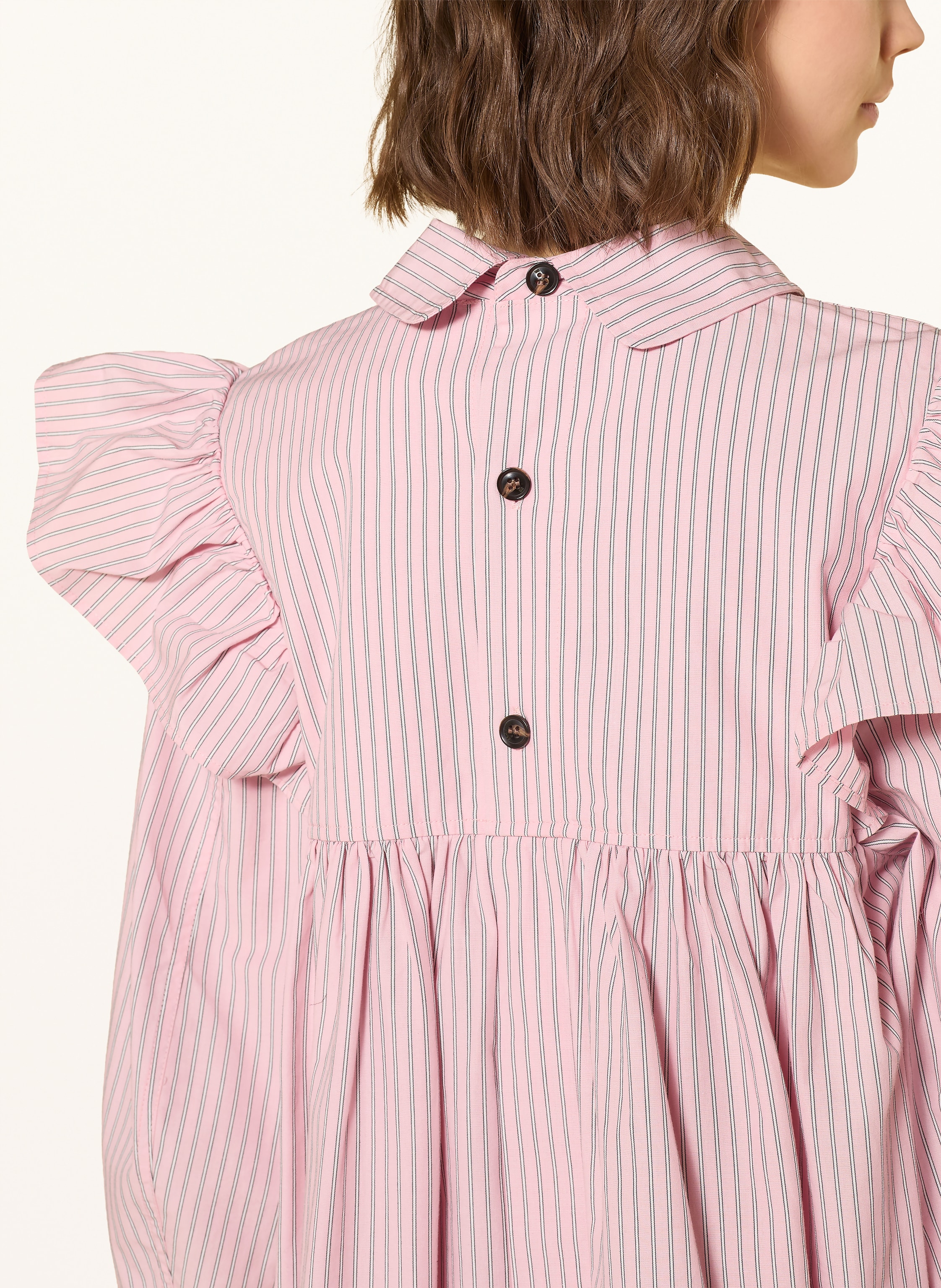 Thumbnail - Ganni Kleid Mit Rüschen rosa