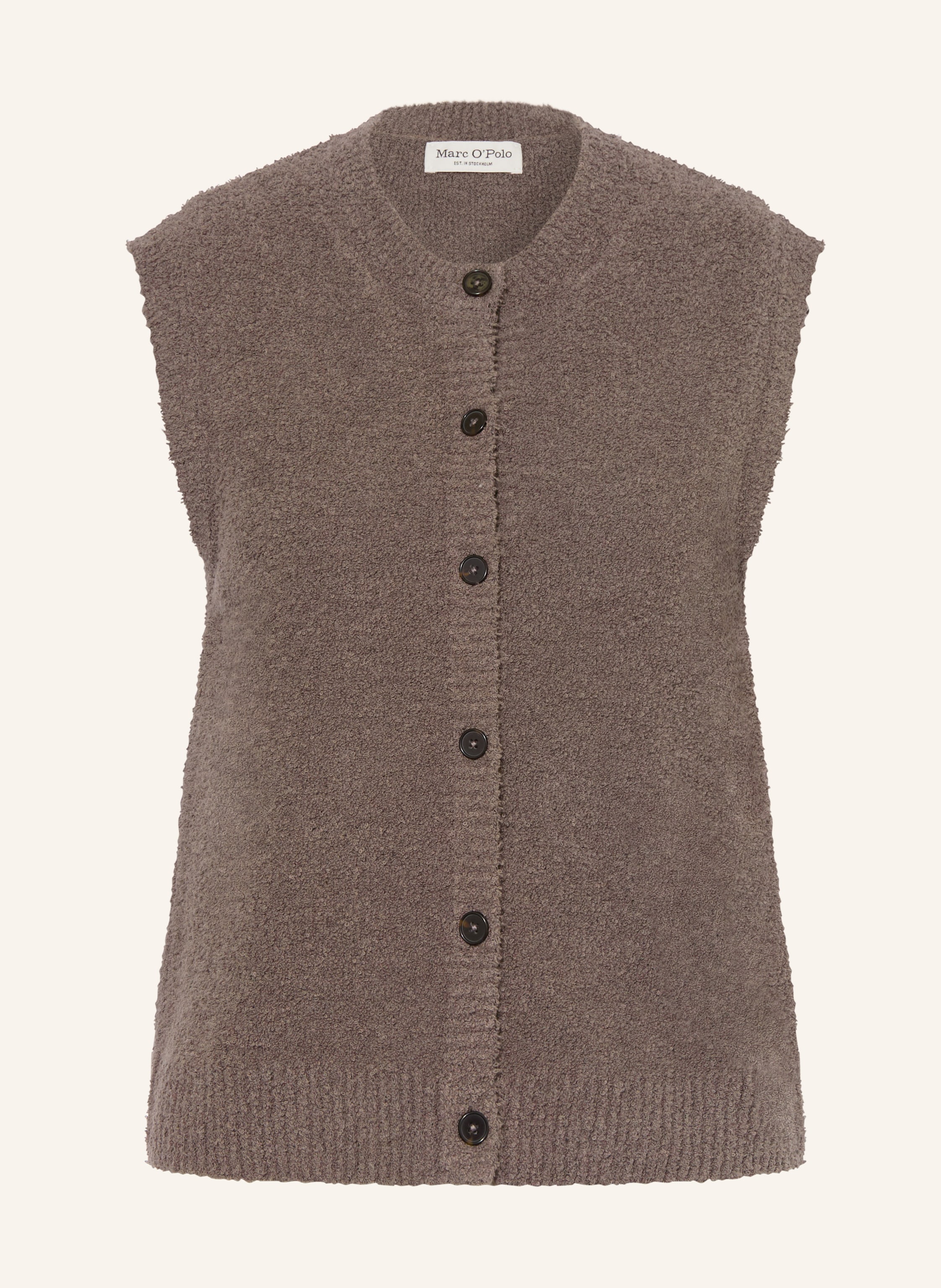 Marc O'polo Strickweste Aus Bouclé braun