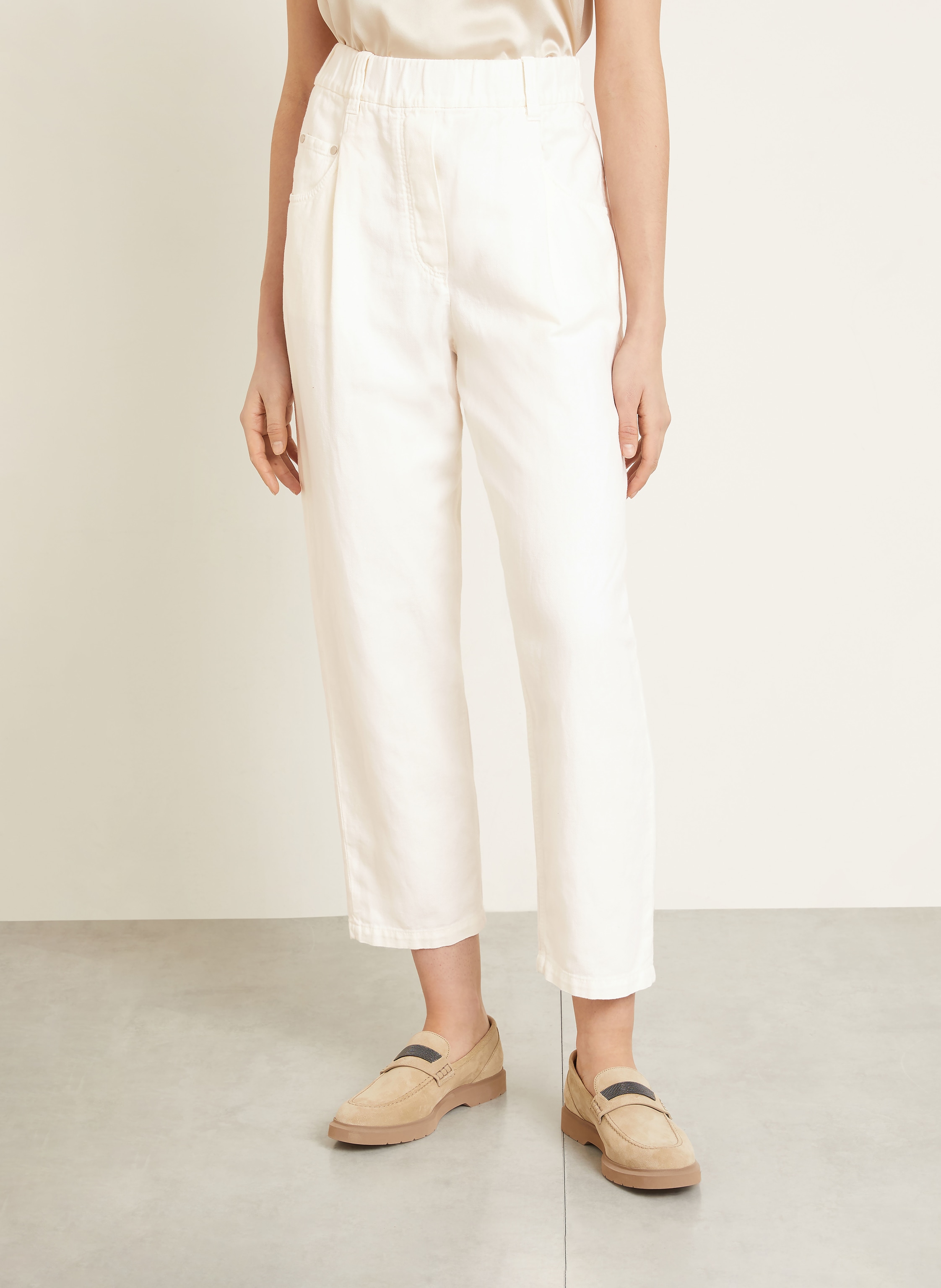 Thumbnail - Brunello Cucinelli Mom Jeans weiss