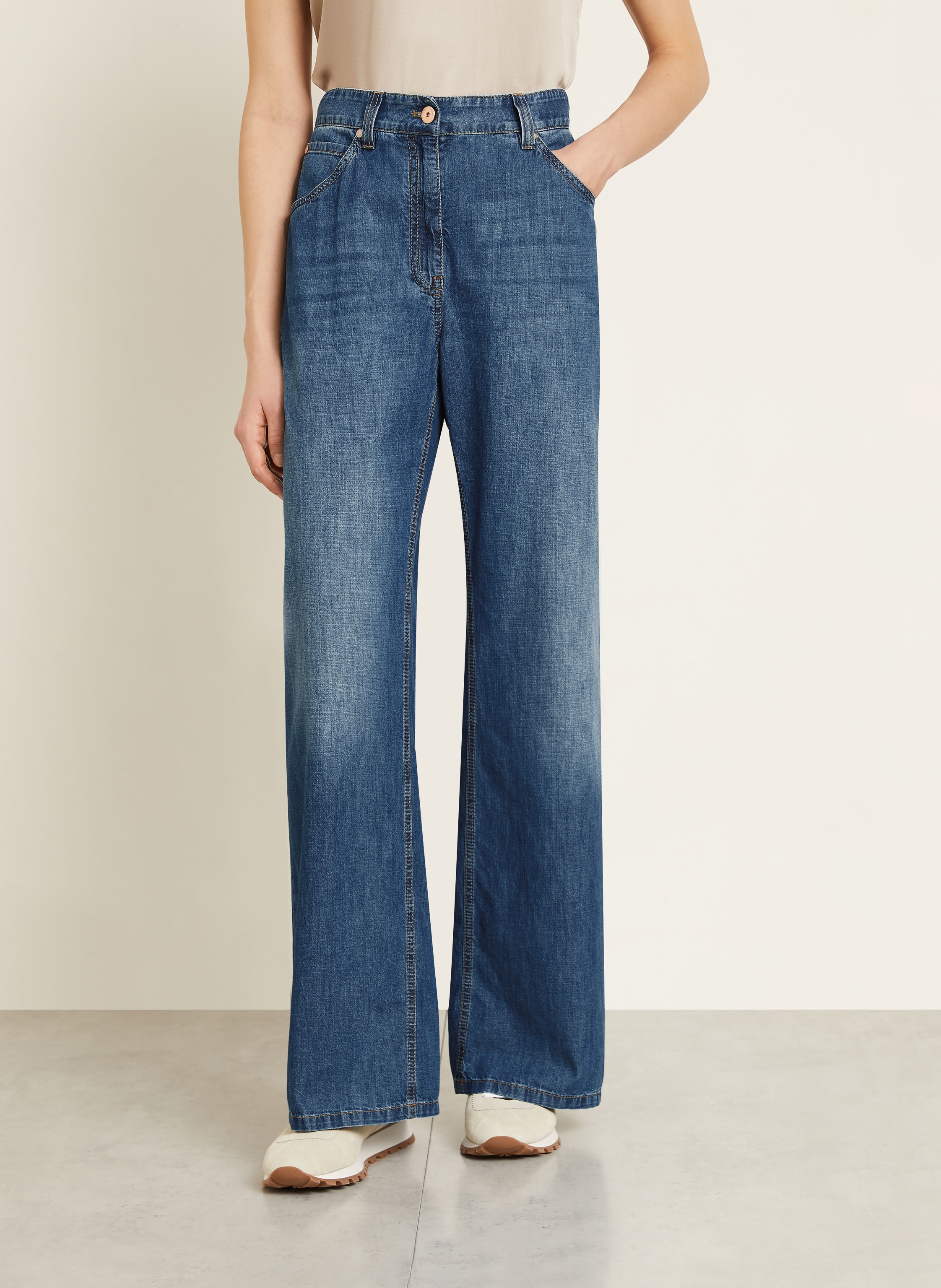 Thumbnail - Brunello Cucinelli Wide Leg Jeans blau