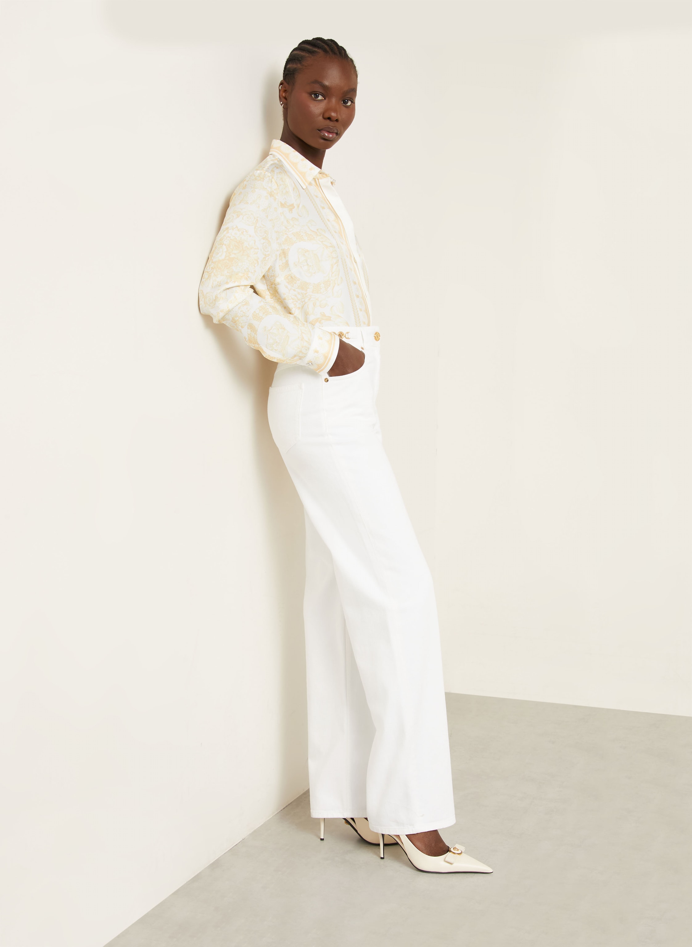 Thumbnail - Versace Straight Jeans weiss