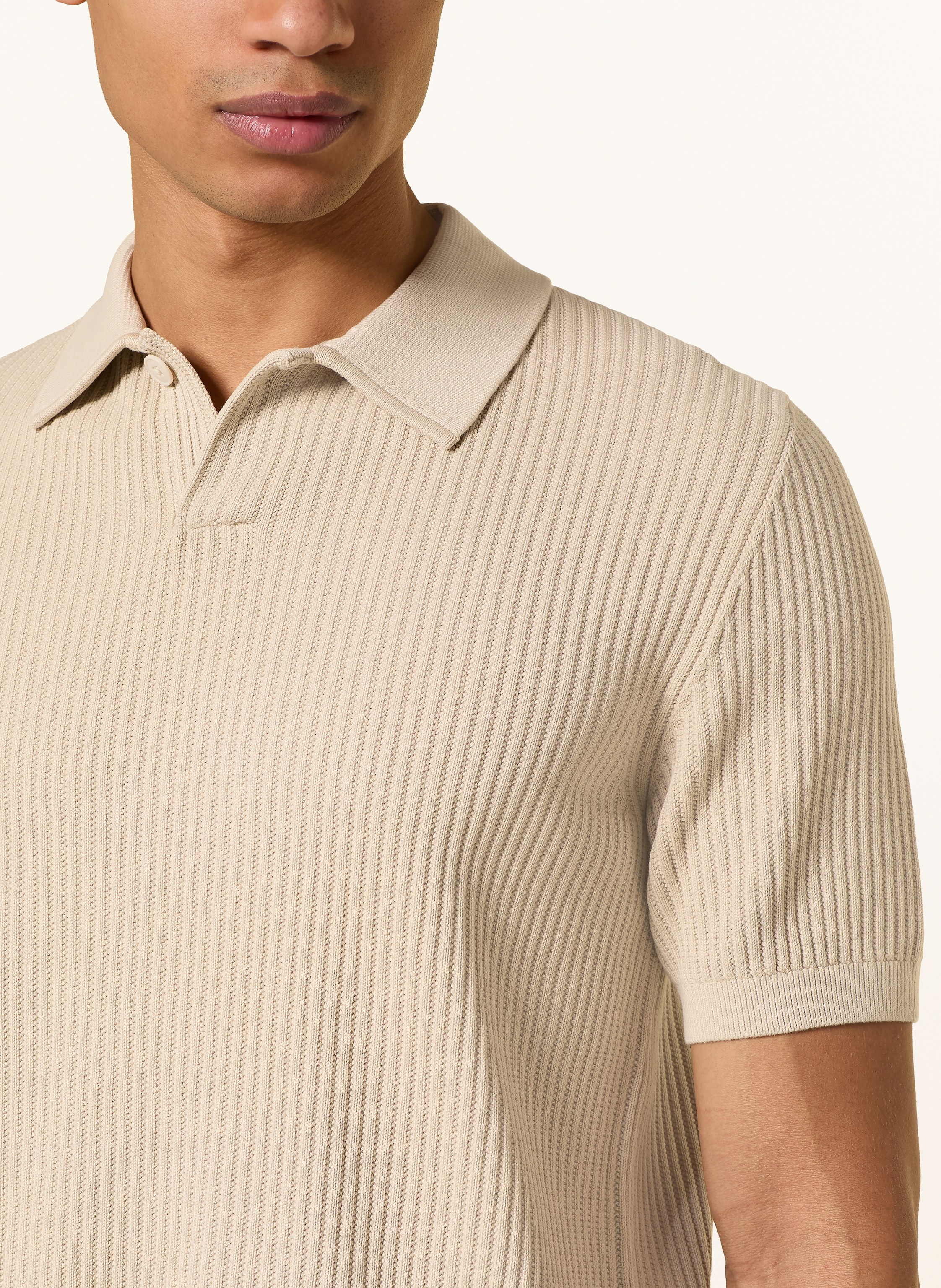 Thumbnail - Marc O'polo Strick-Poloshirt beige