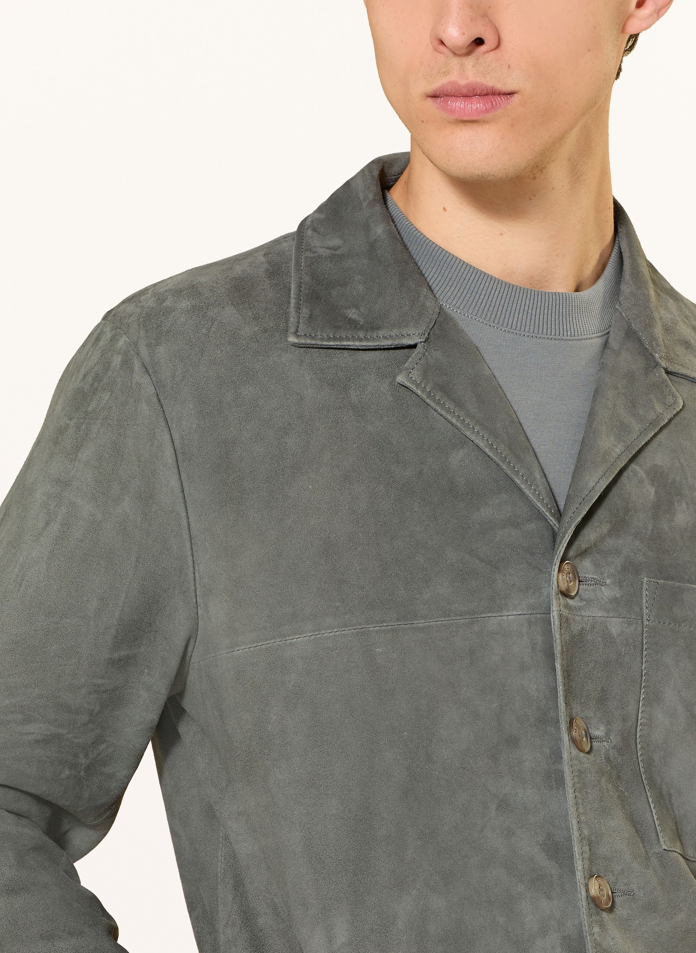 Thumbnail - Marc O'polo Leder-Overjacket gruen