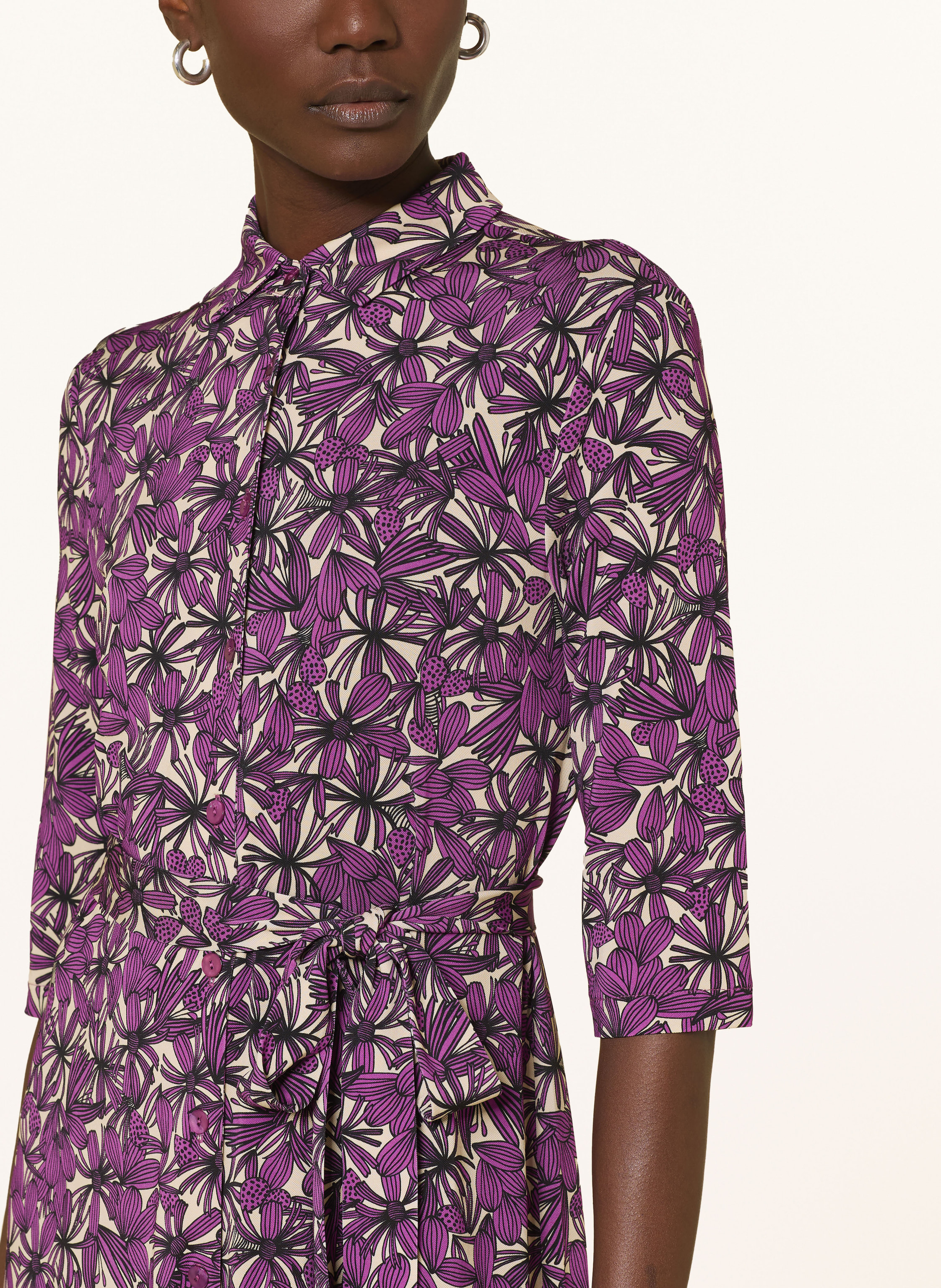 Thumbnail - Siyu Hemdblusenkleid Mit 3/4-Arm lila