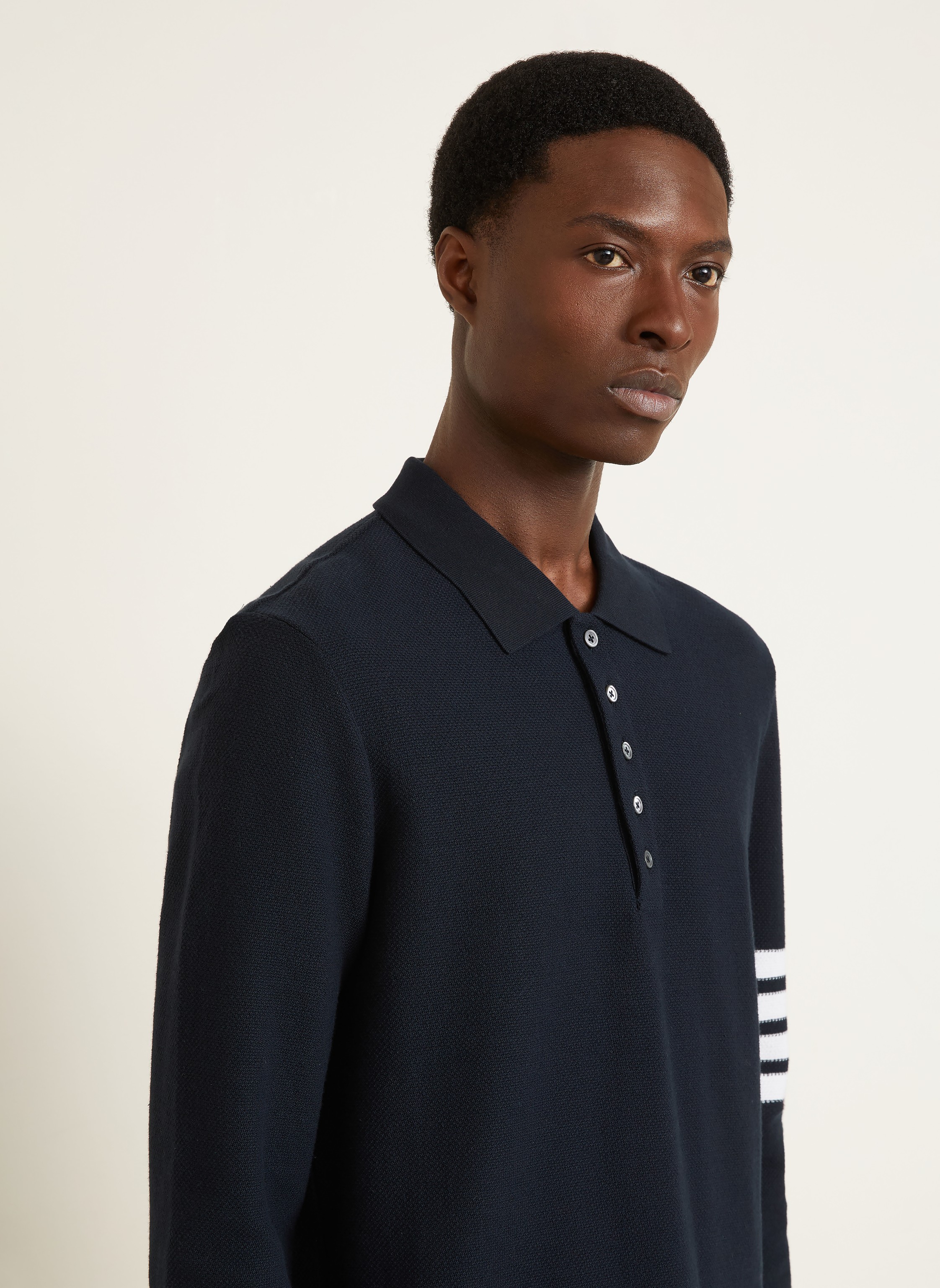 Thumbnail - Thom Browne. Piqué-Poloshirt blau