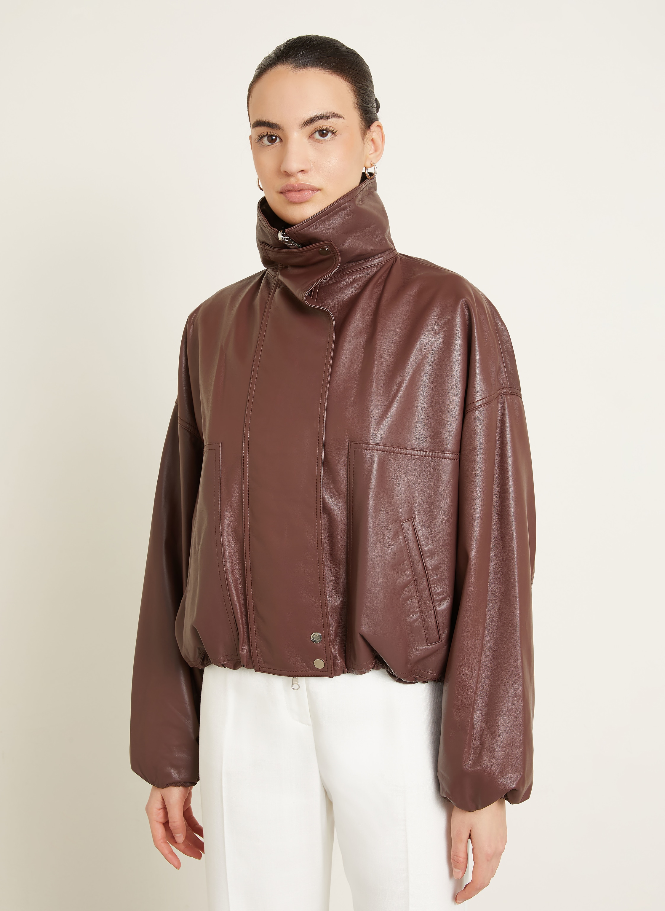 Thumbnail - Utzon Lederjacke Jade rot