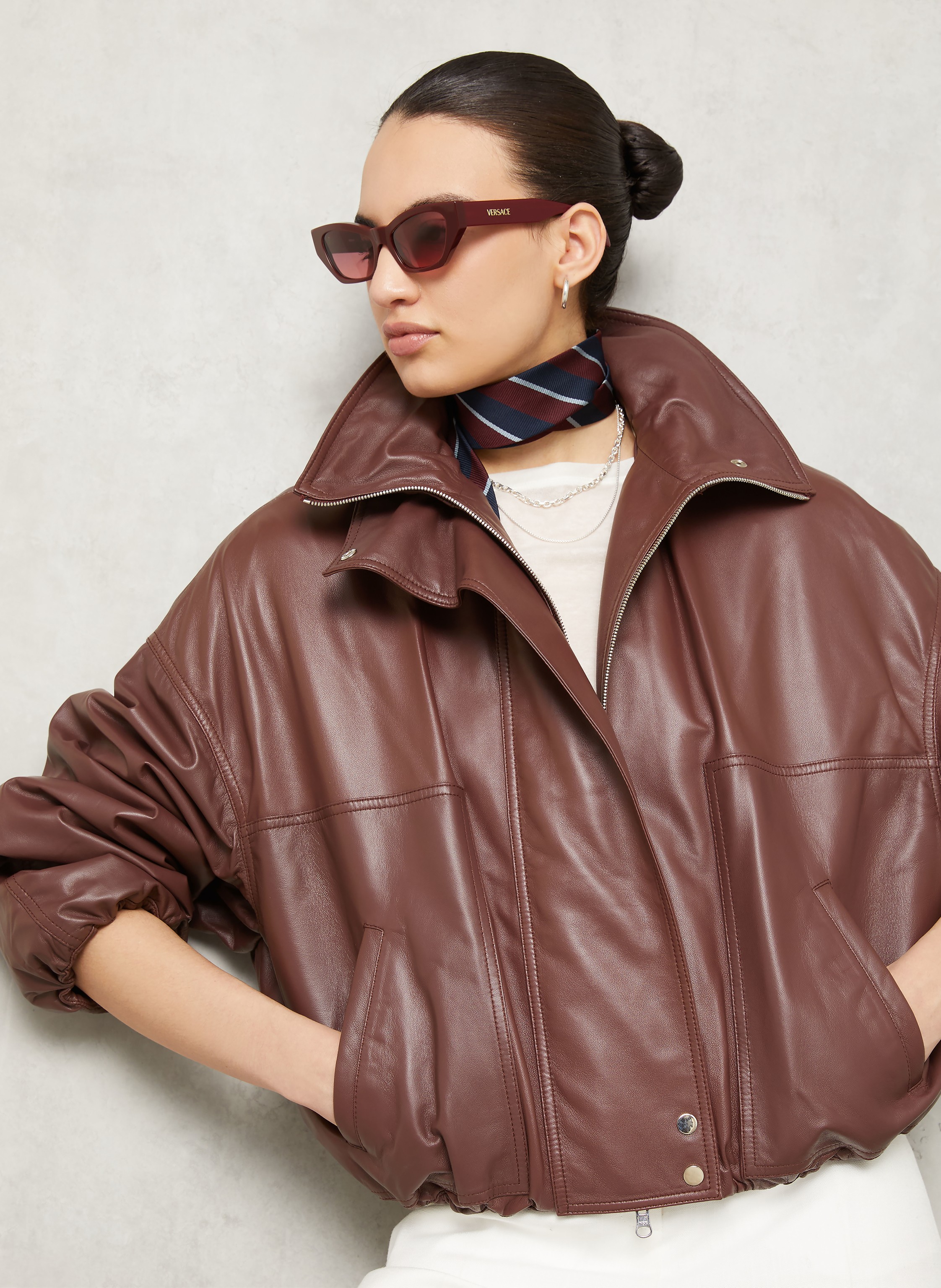 Thumbnail - Utzon Lederjacke Jade rot