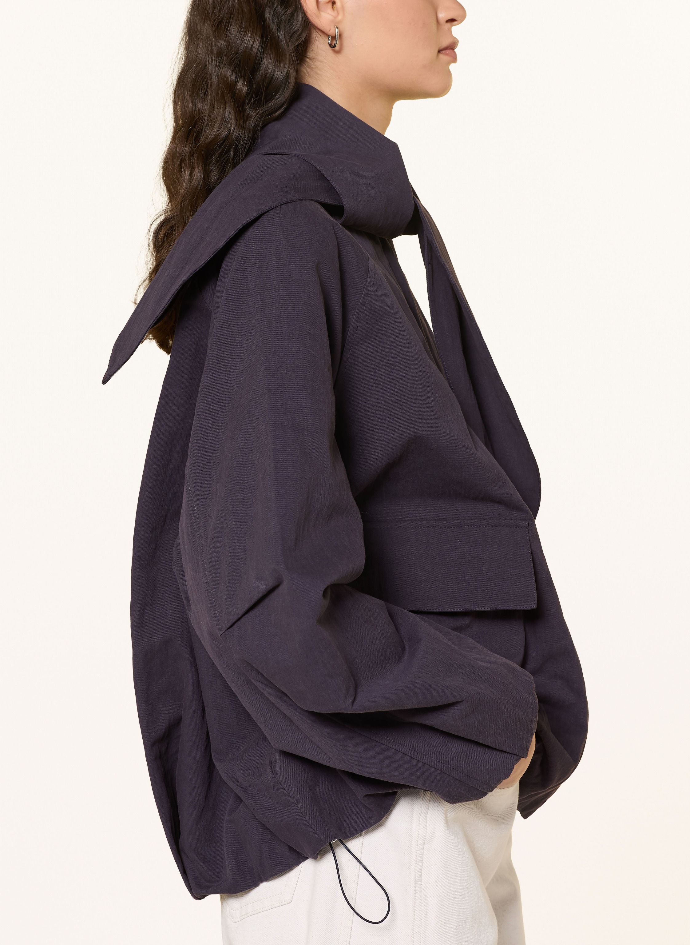 Thumbnail - Rich & Royal Oversized-Blouson Mit Abnehmbarer Schluppe blau