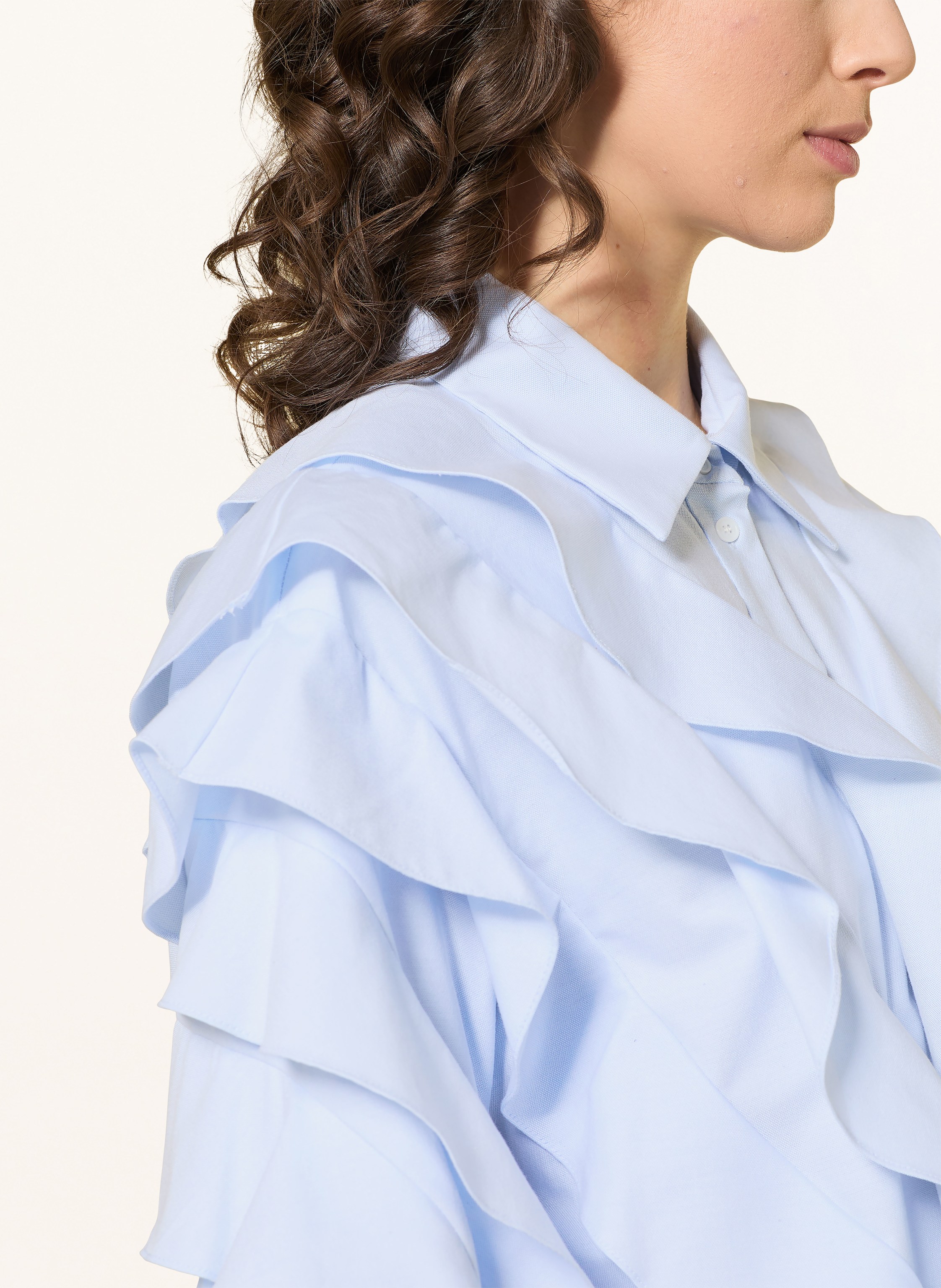 Thumbnail - Sandro Hemdbluse Mit Volants blau