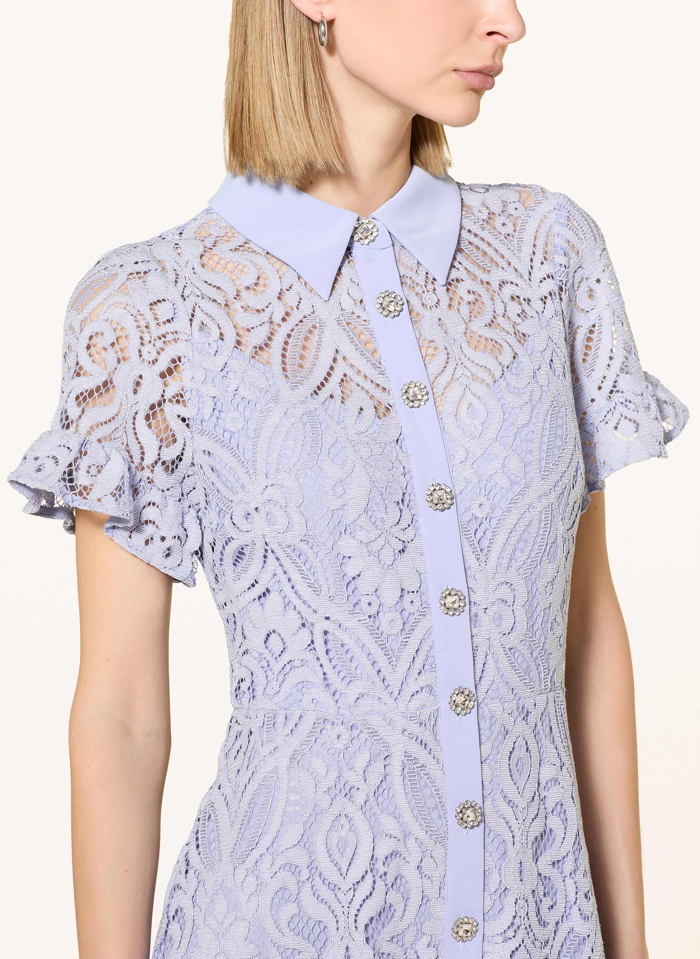 Thumbnail - Phase Eight Spitzenkleid Carmine Mit Schmucksteinen blau