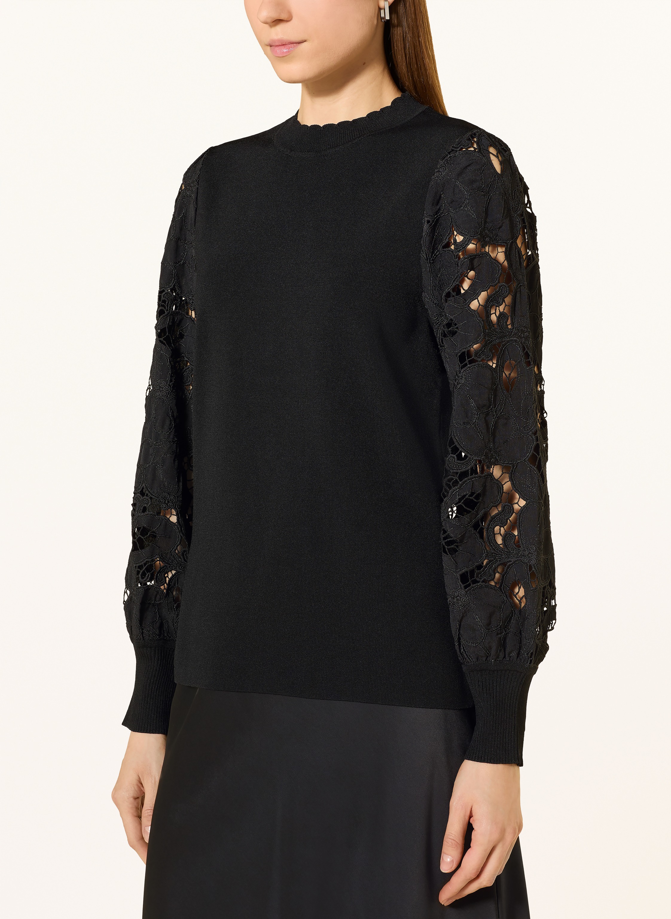 Thumbnail - Phase Eight Pullover Harriet Mit Lochspitze schwarz