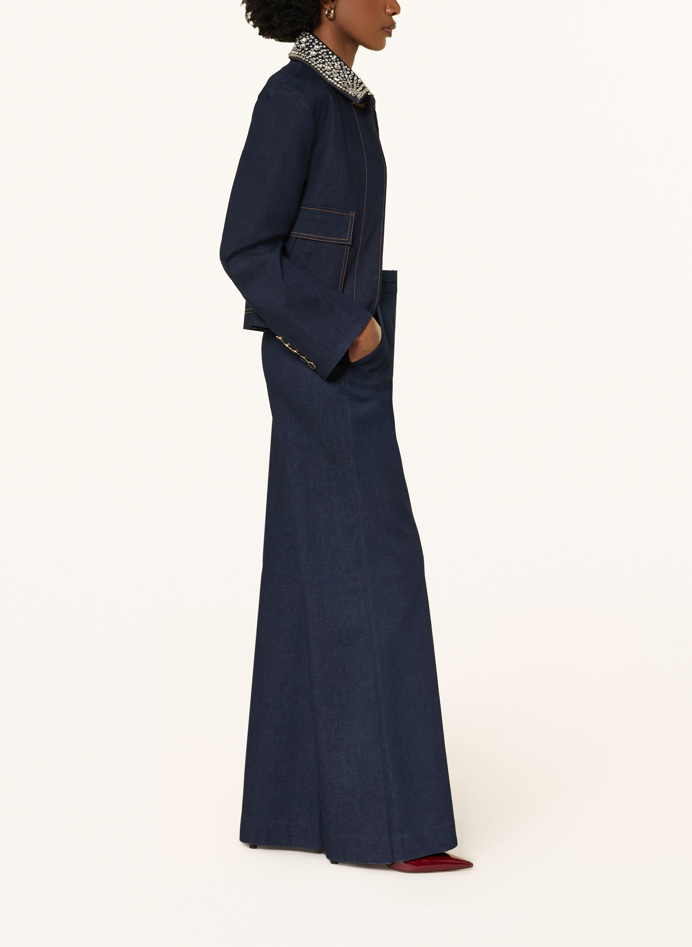 Thumbnail - Veronica Beard Wide Leg Jeans Crue blau