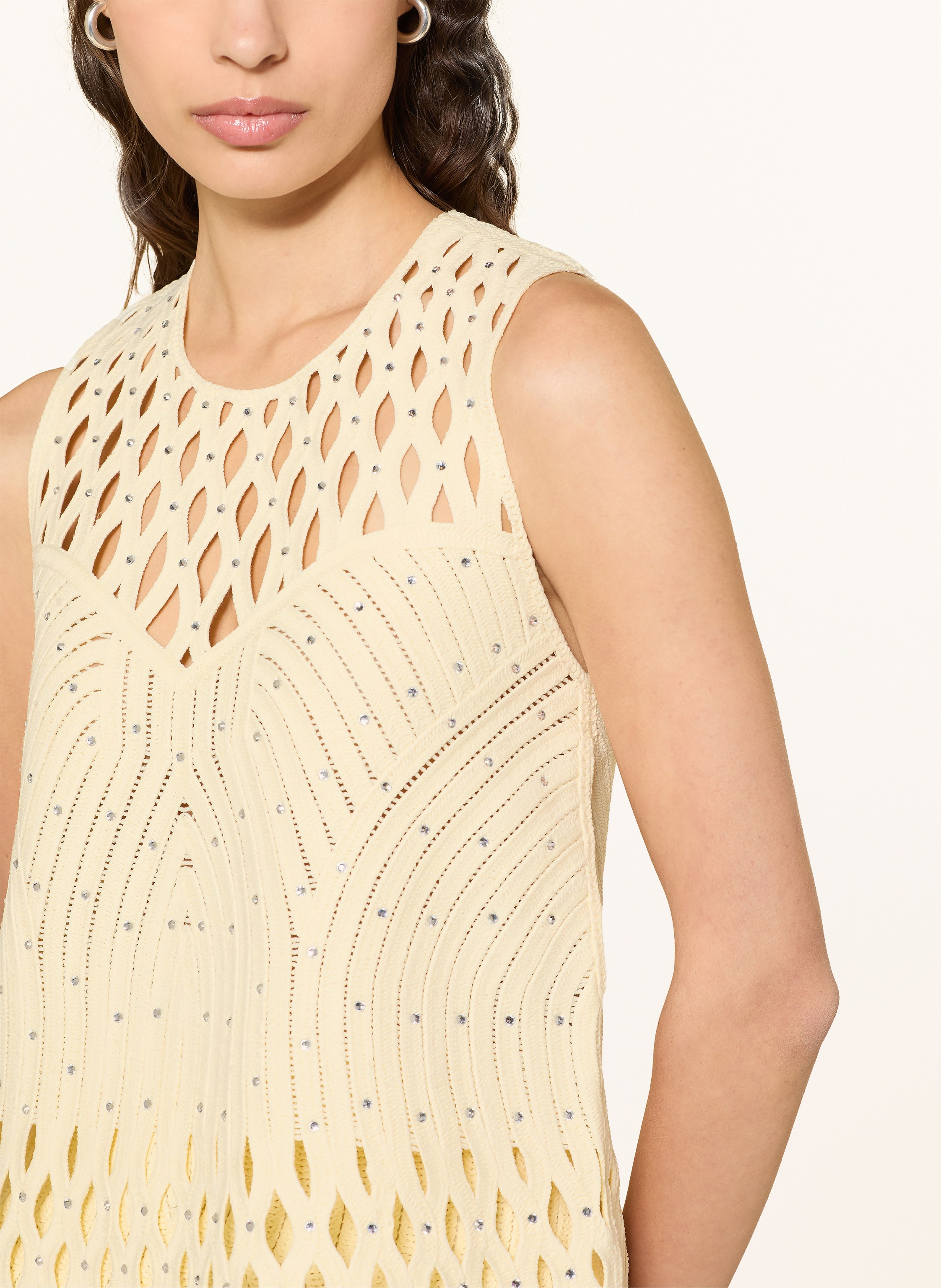 Thumbnail - Maje Stricktop Mit Schmucksteinen gelb