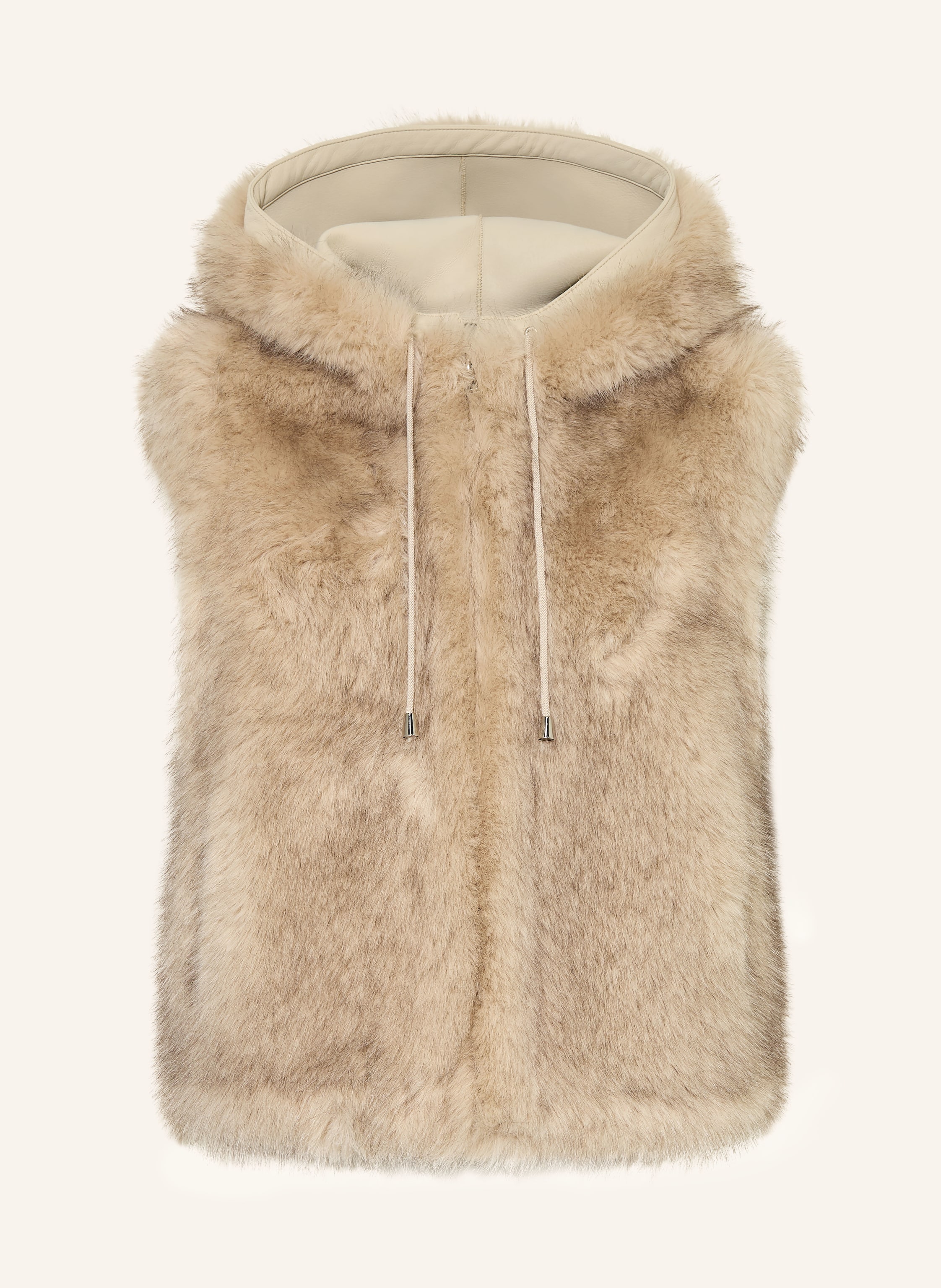 Maje Kunstfell-Weste beige